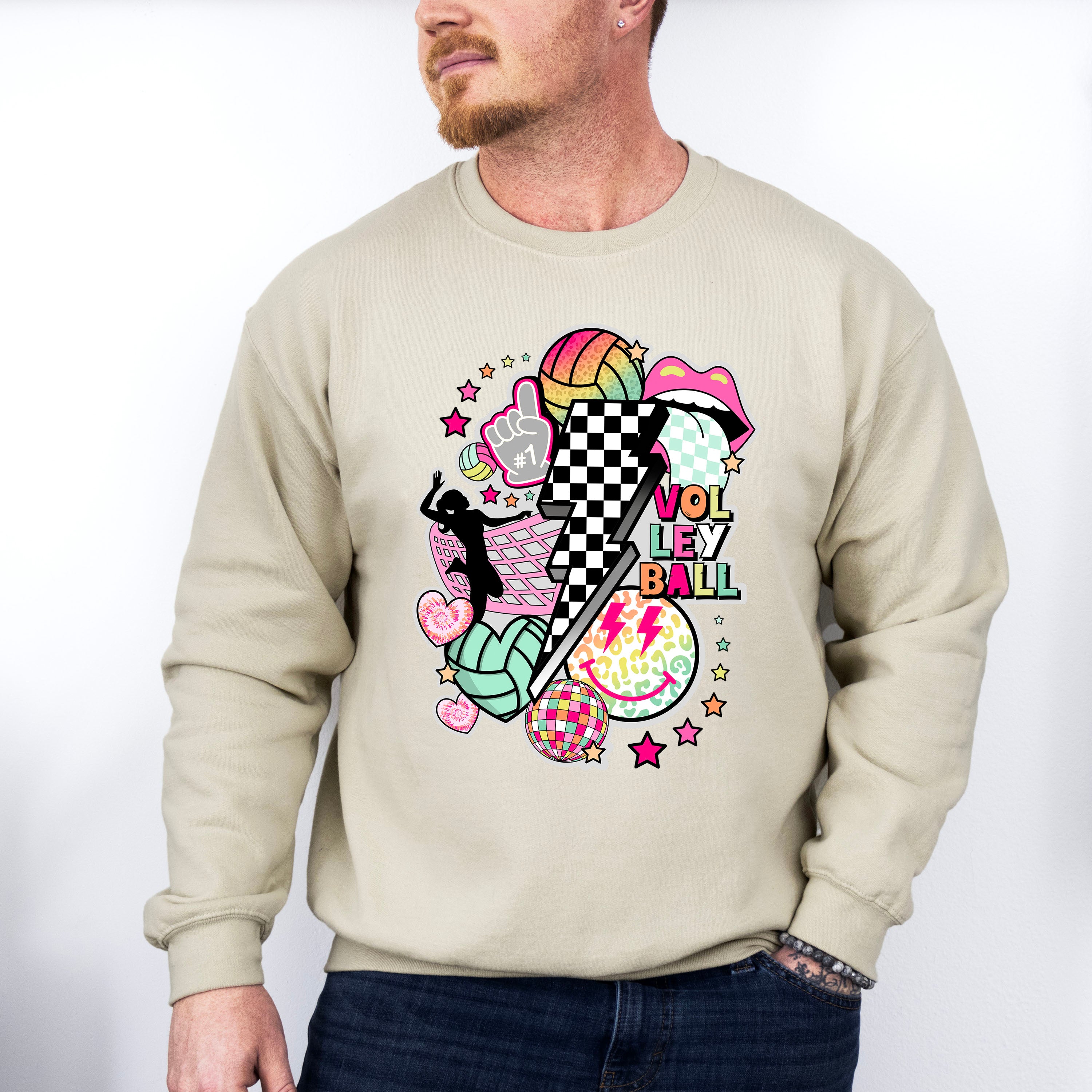 Lightning Doodles - Volleyball Unisex Crewneck T-Shirt Sweatshirt Hoodie