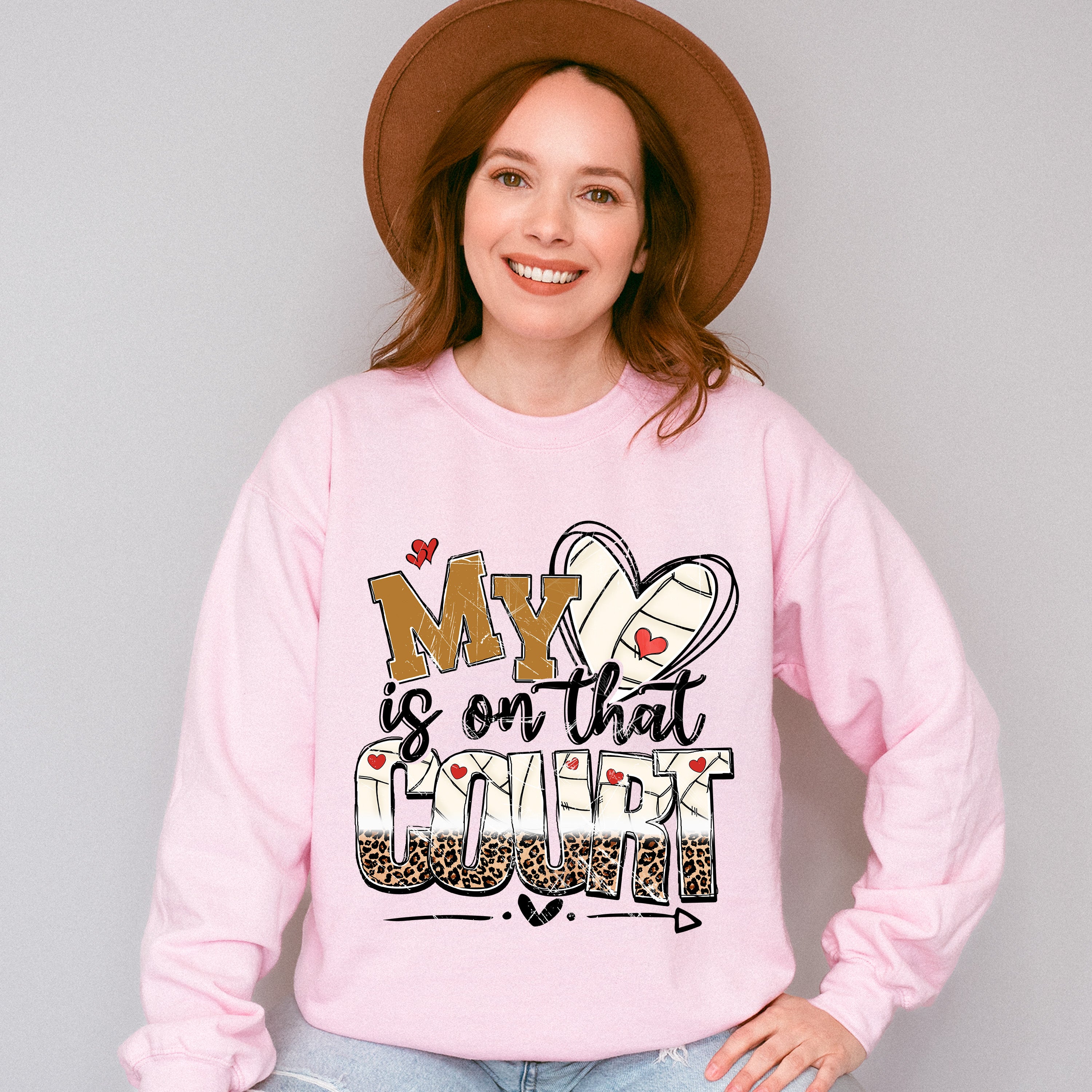 My Heart Is On That Court - Volleyball Unisex Crewneck T-Shirt Sweatshirt Hoodie
