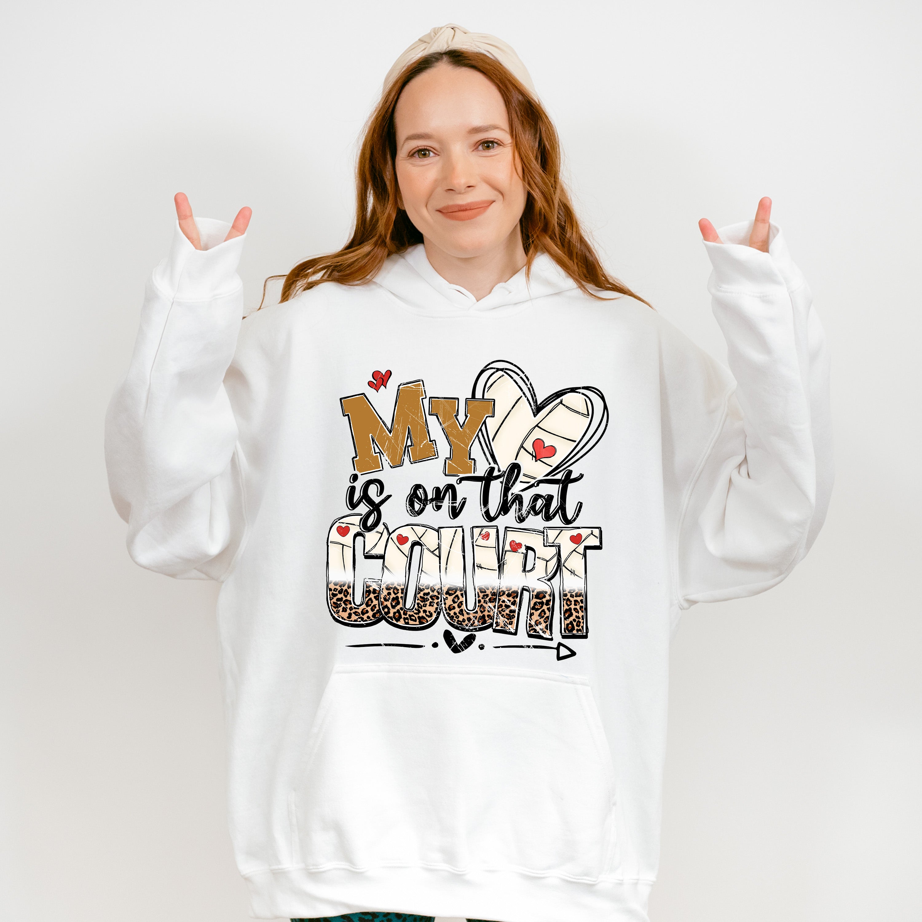 My Heart Is On That Court - Volleyball Unisex Crewneck T-Shirt Sweatshirt Hoodie