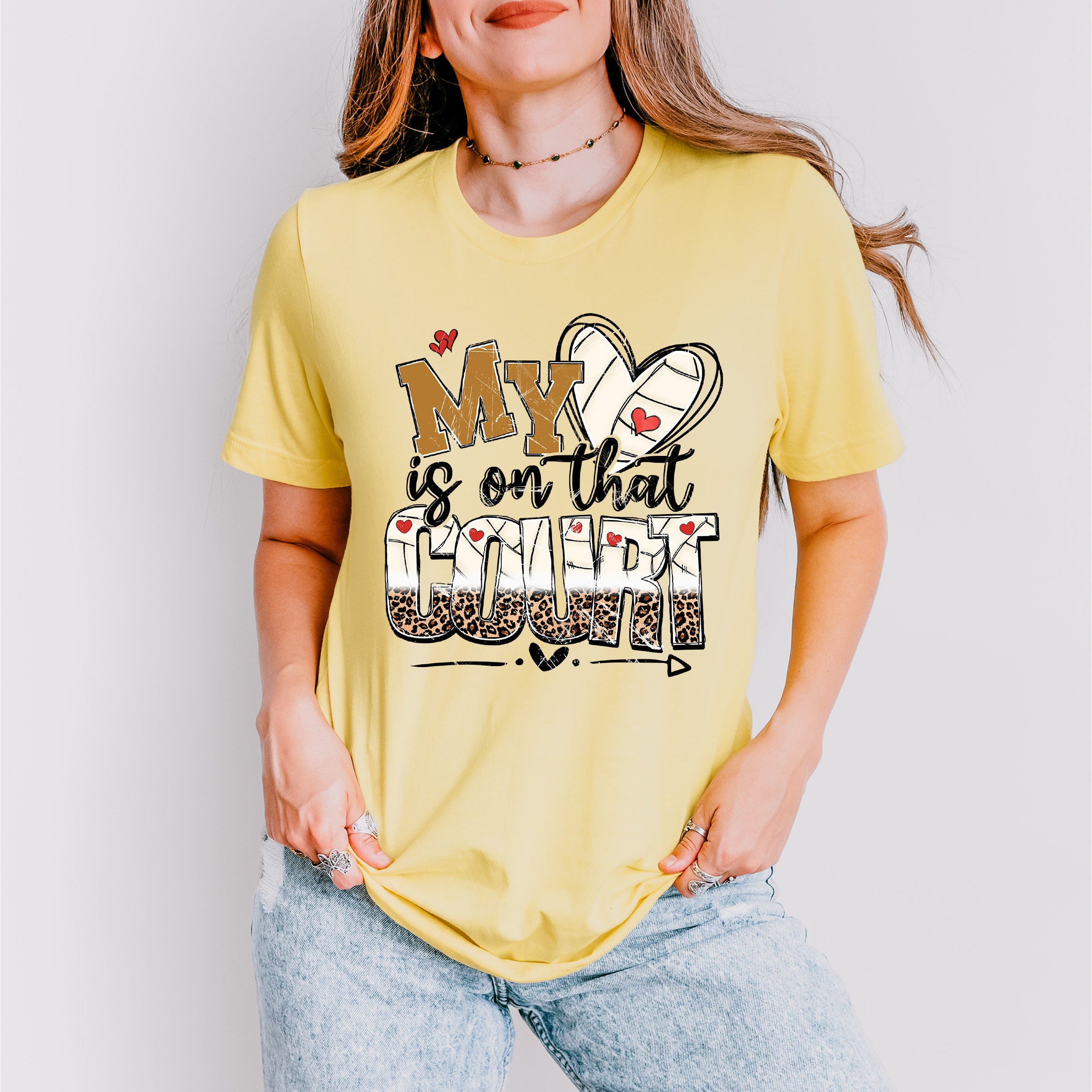 My Heart Is On That Court - Volleyball Unisex Crewneck T-Shirt Sweatshirt Hoodie