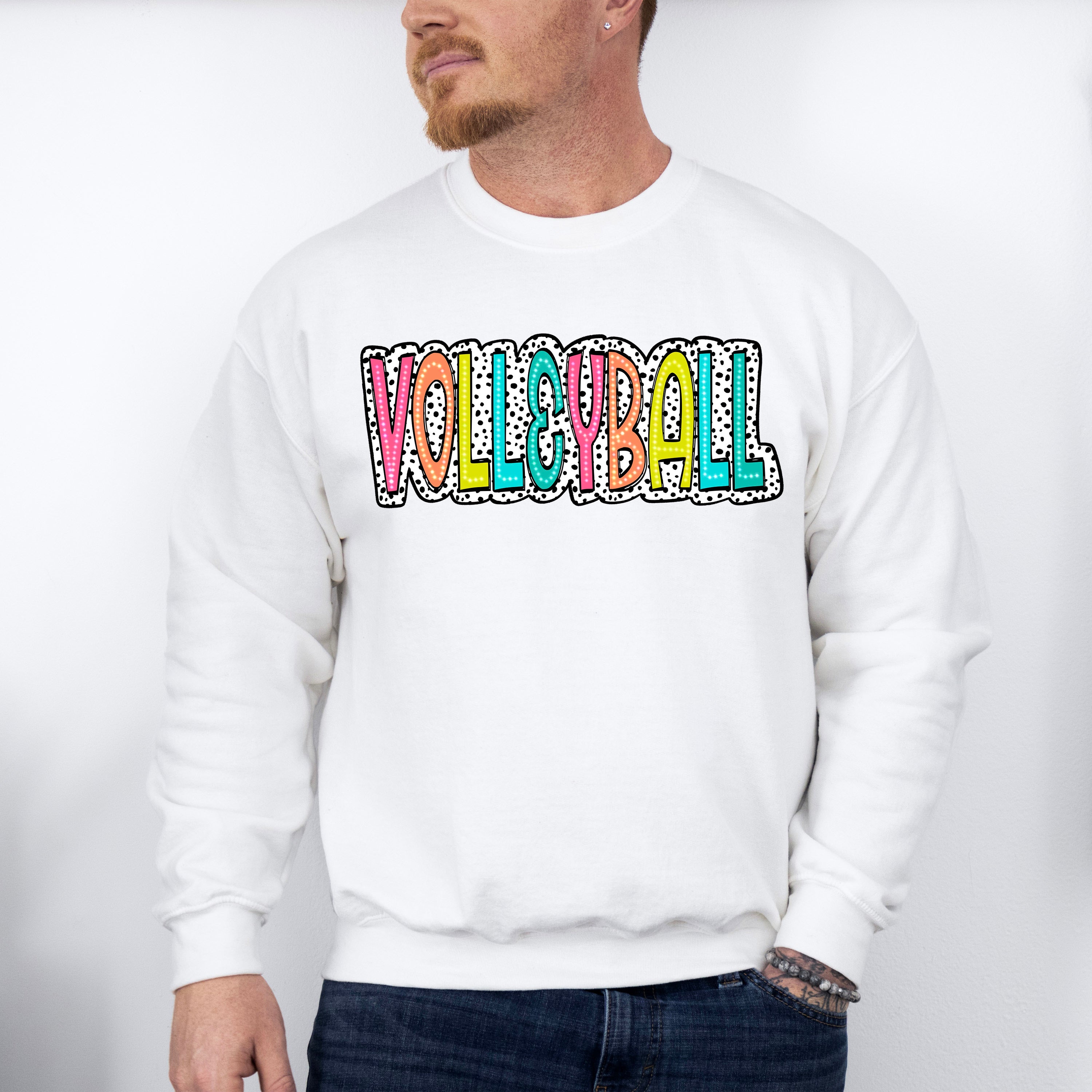Volleyball Dalmatian Design - Volleyball Unisex Crewneck T-Shirt Sweatshirt Hoodie