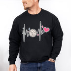 Heartbeat Design - Volleyball Unisex Crewneck T-Shirt Sweatshirt Hoodie