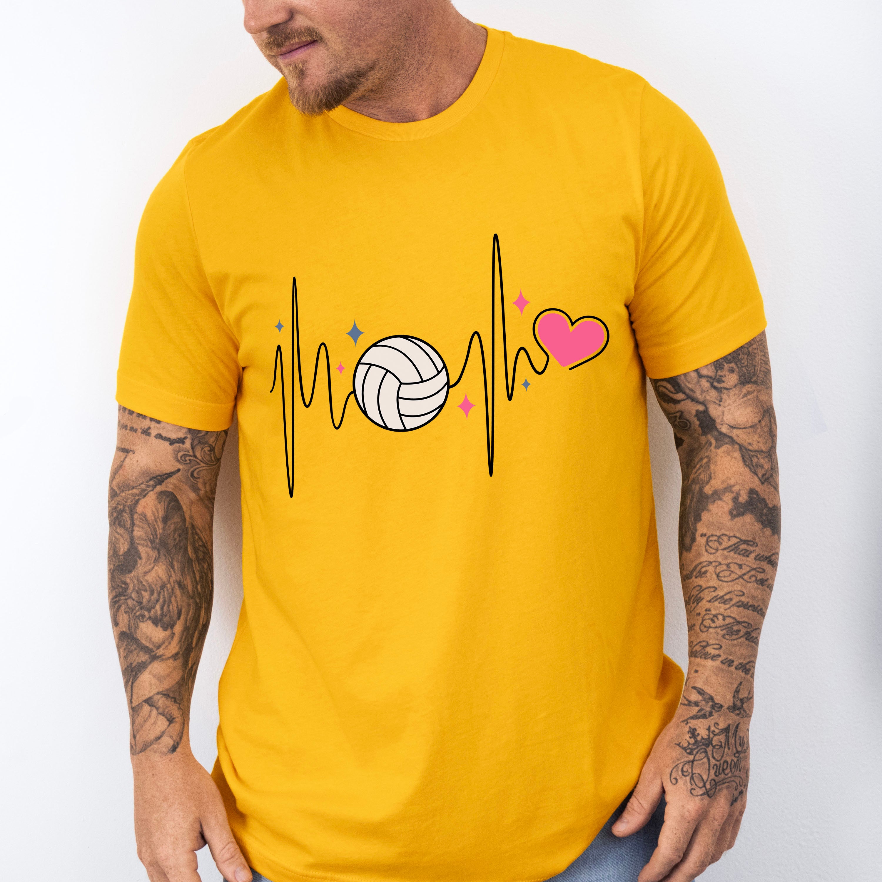 Heartbeat Design - Volleyball Unisex Crewneck T-Shirt Sweatshirt Hoodie