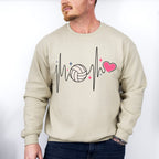 Heartbeat Design - Volleyball Unisex Crewneck T-Shirt Sweatshirt Hoodie