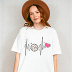 Heartbeat Design - Volleyball Unisex Crewneck T-Shirt Sweatshirt Hoodie