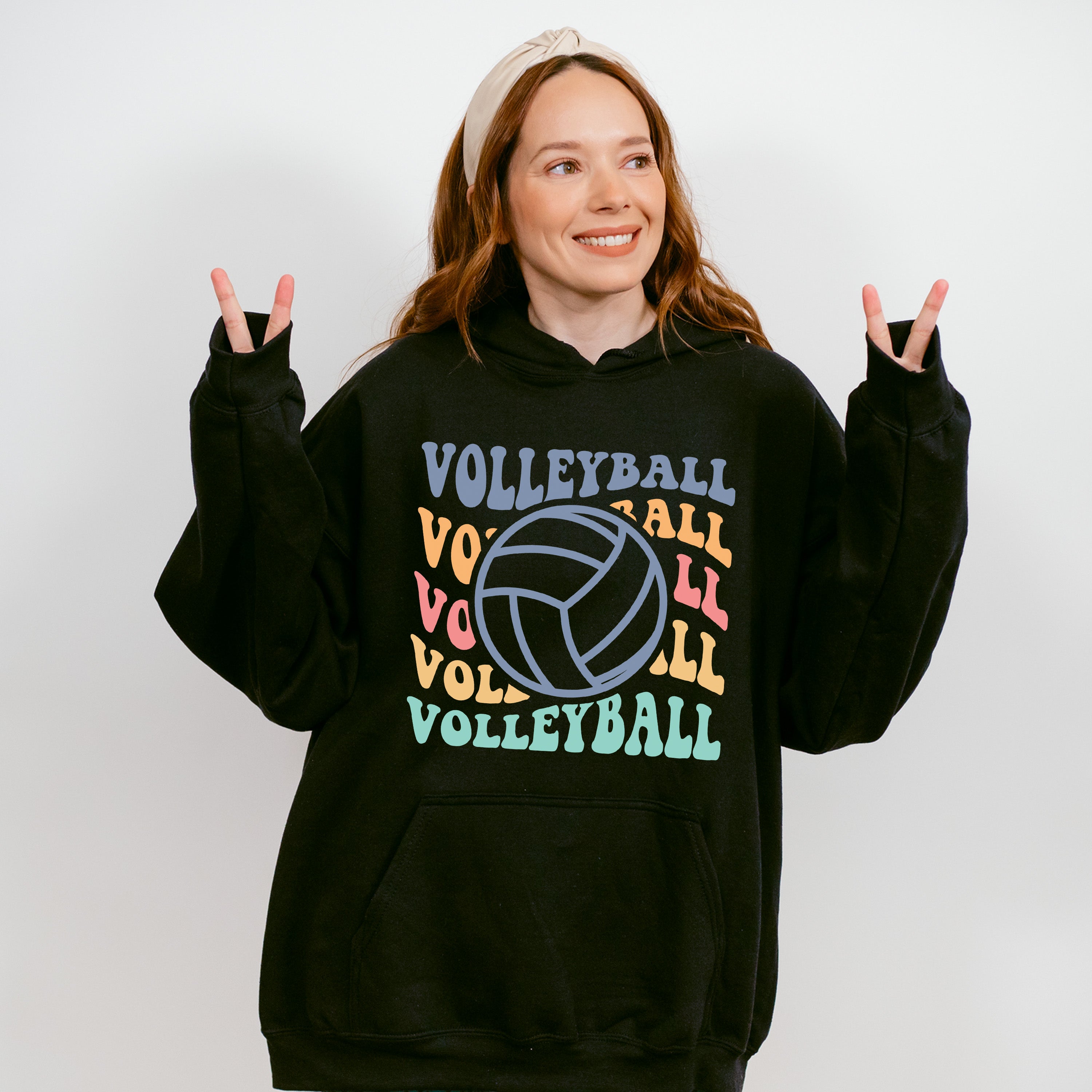 Groovy Volleyball Design - Volleyball Unisex Crewneck T-Shirt Sweatshirt Hoodie