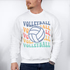 Groovy Volleyball Design - Volleyball Unisex Crewneck T-Shirt Sweatshirt Hoodie
