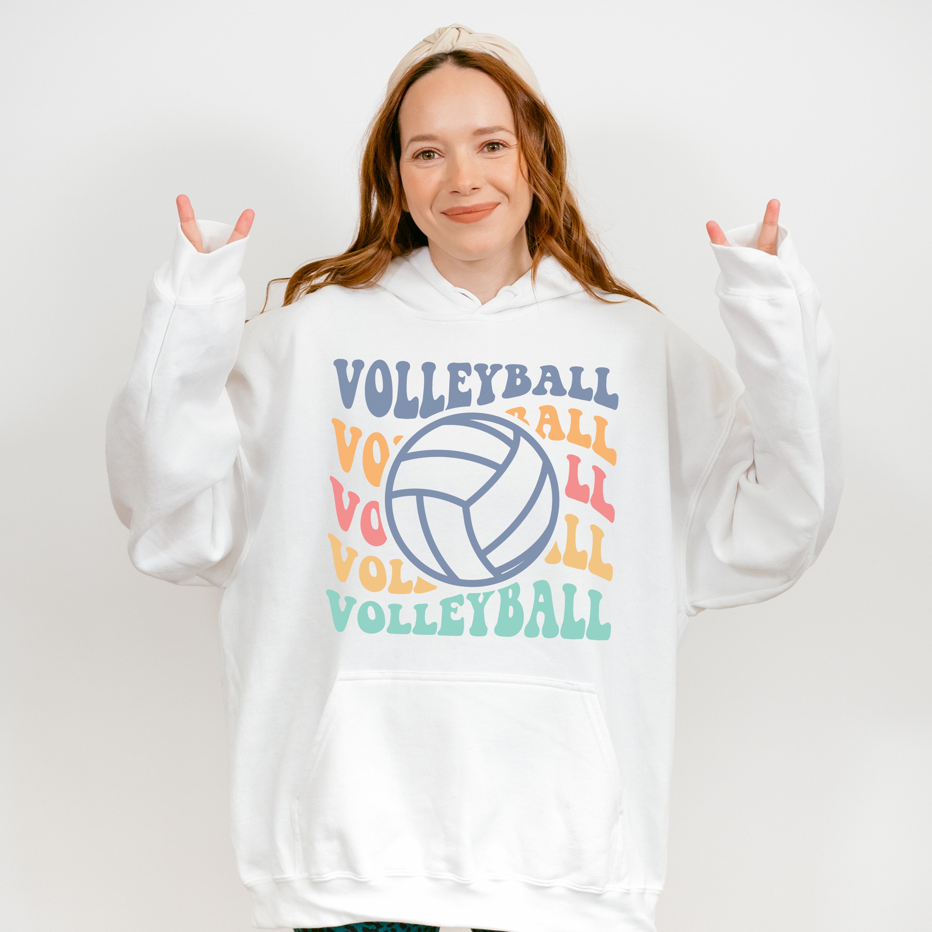 Groovy Volleyball Design - Volleyball Unisex Crewneck T-Shirt Sweatshirt Hoodie