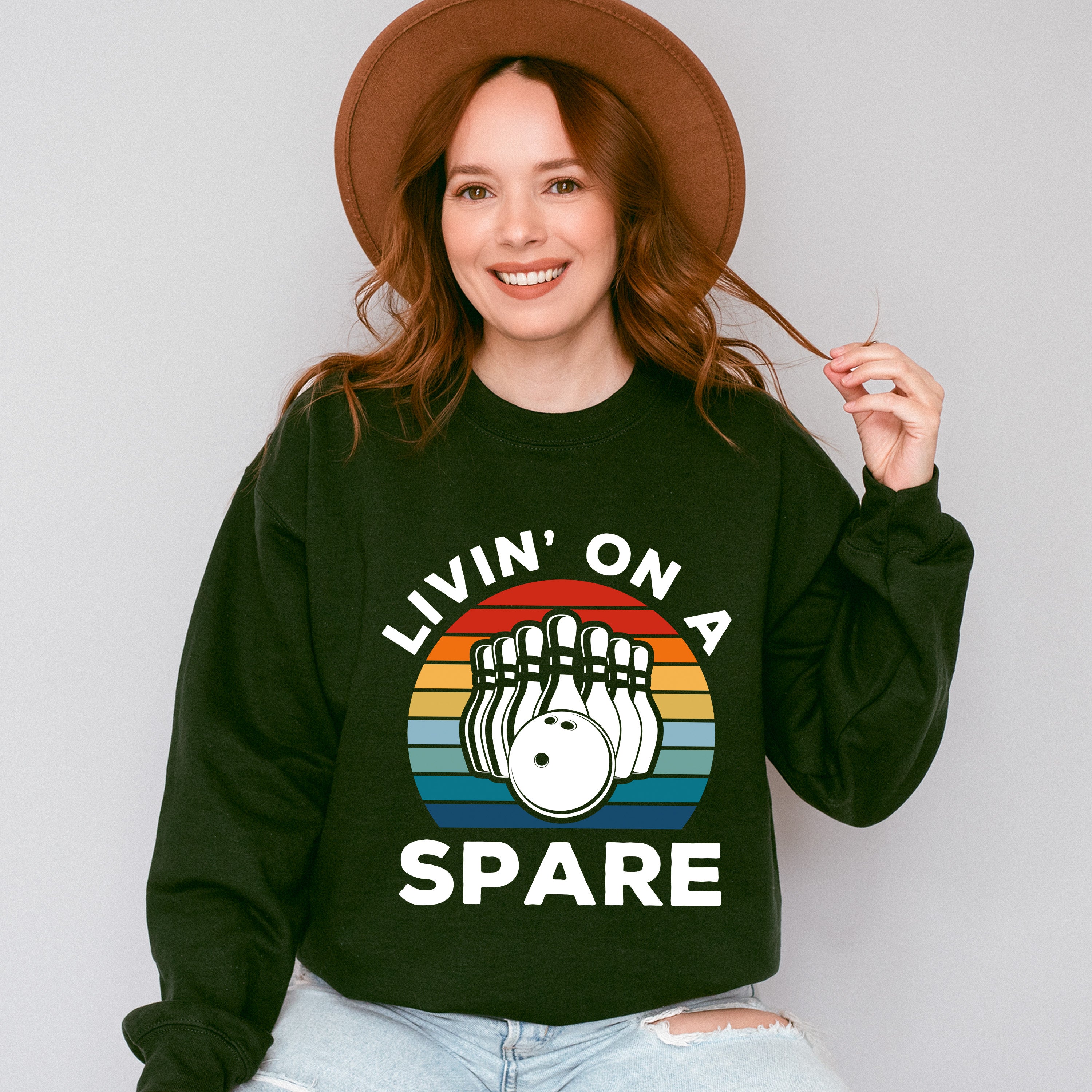 Livin' On A Spare - Bowling Unisex Crewneck T-Shirt Sweatshirt Hoodie