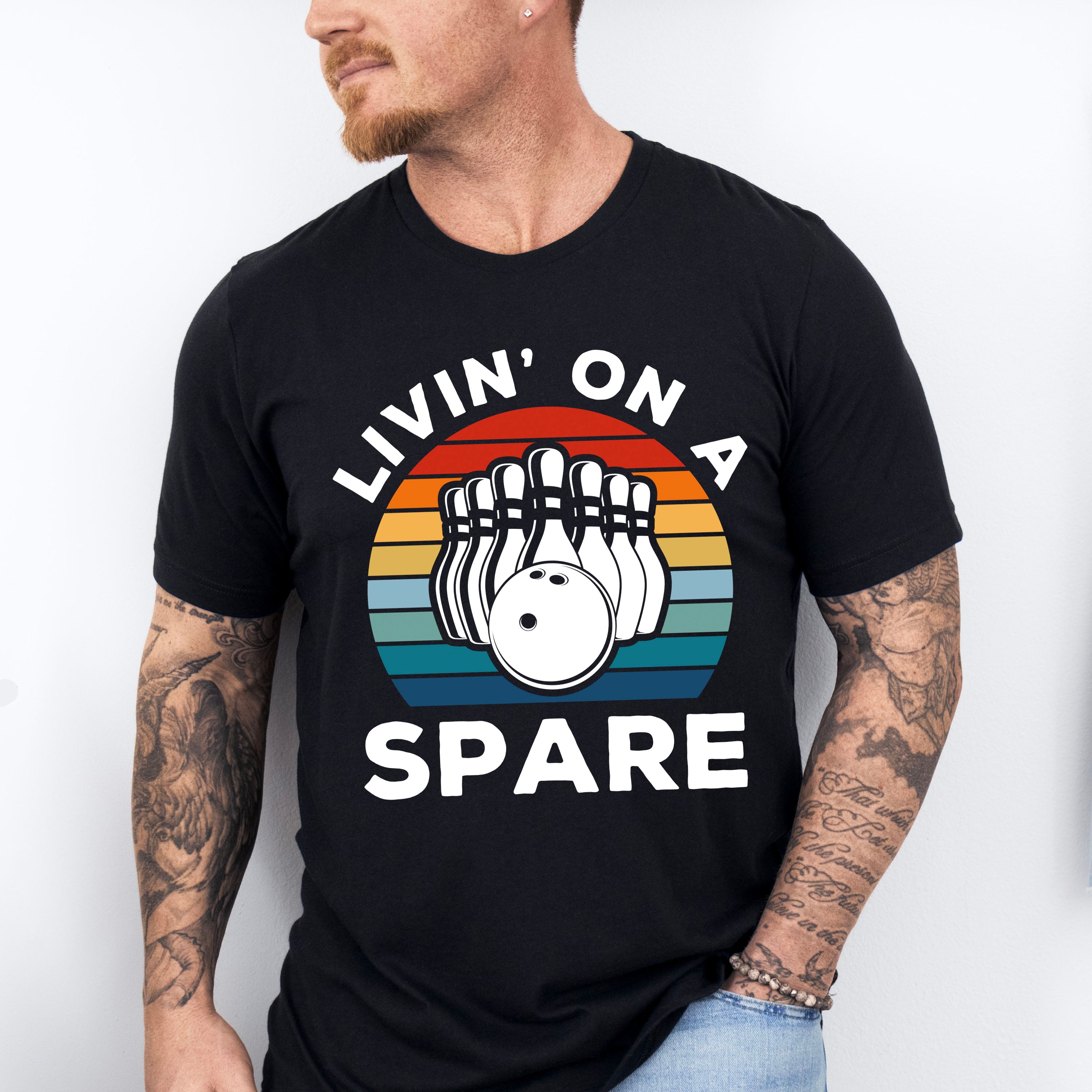Livin' On A Spare - Bowling Unisex Crewneck T-Shirt Sweatshirt Hoodie