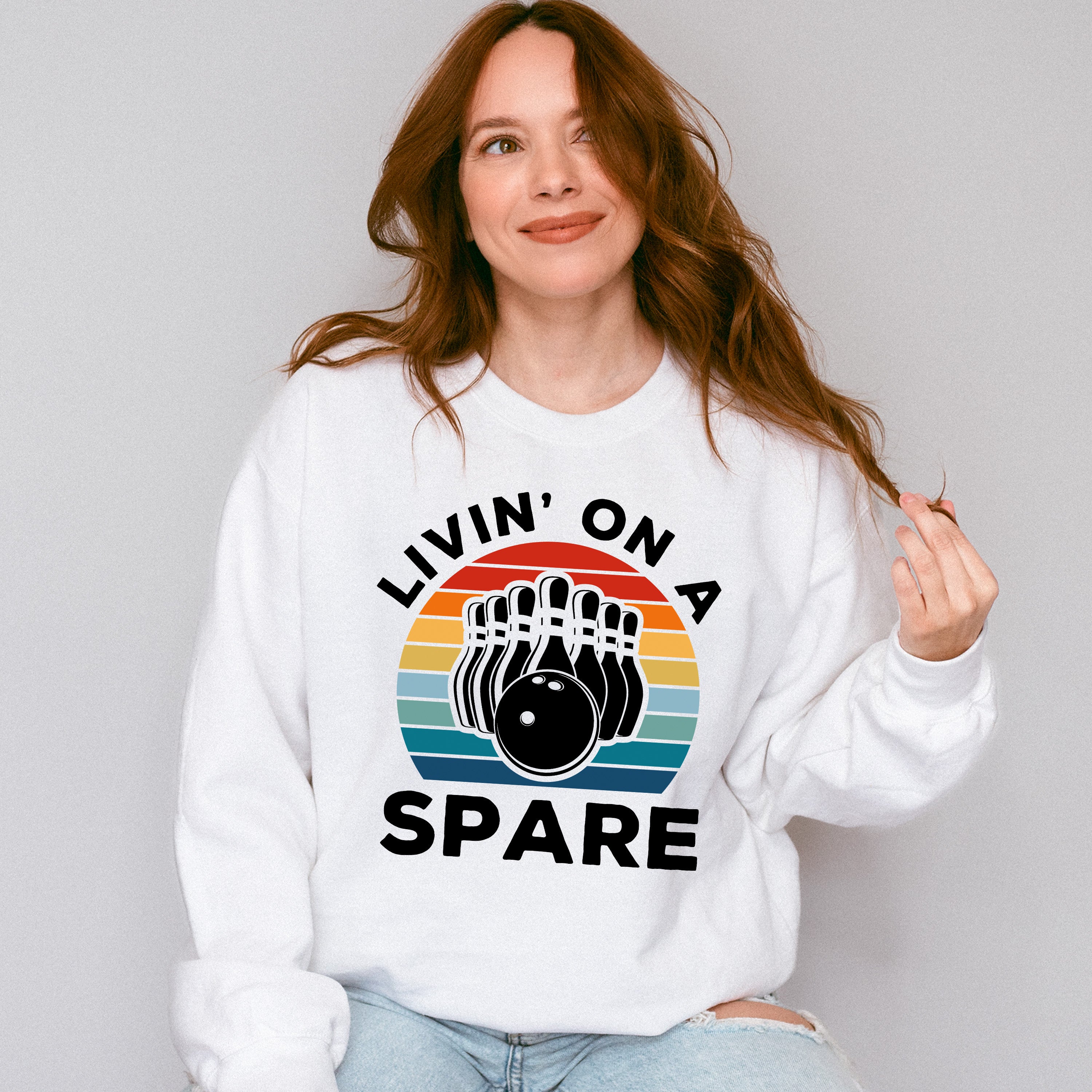 Livin' On A Spare - Bowling Unisex Crewneck T-Shirt Sweatshirt Hoodie