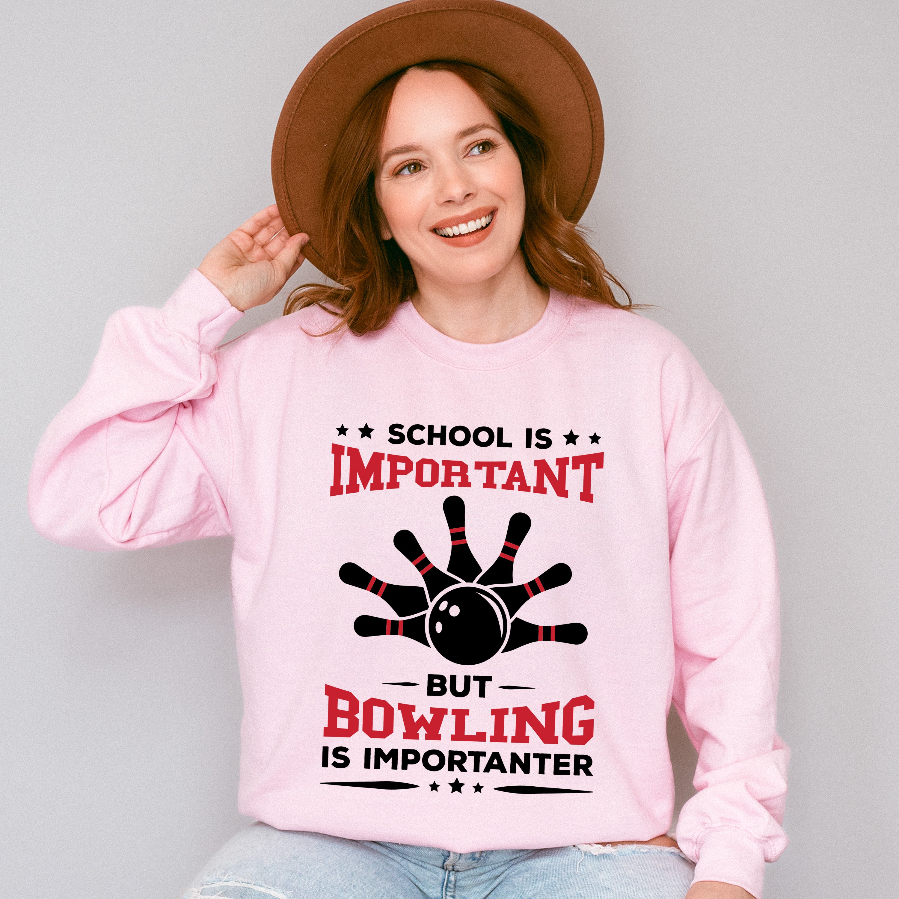 School Is Important But Bowling Is Importanter - Bowling Unisex Crewneck T-Shirt Sweatshirt Hoodie