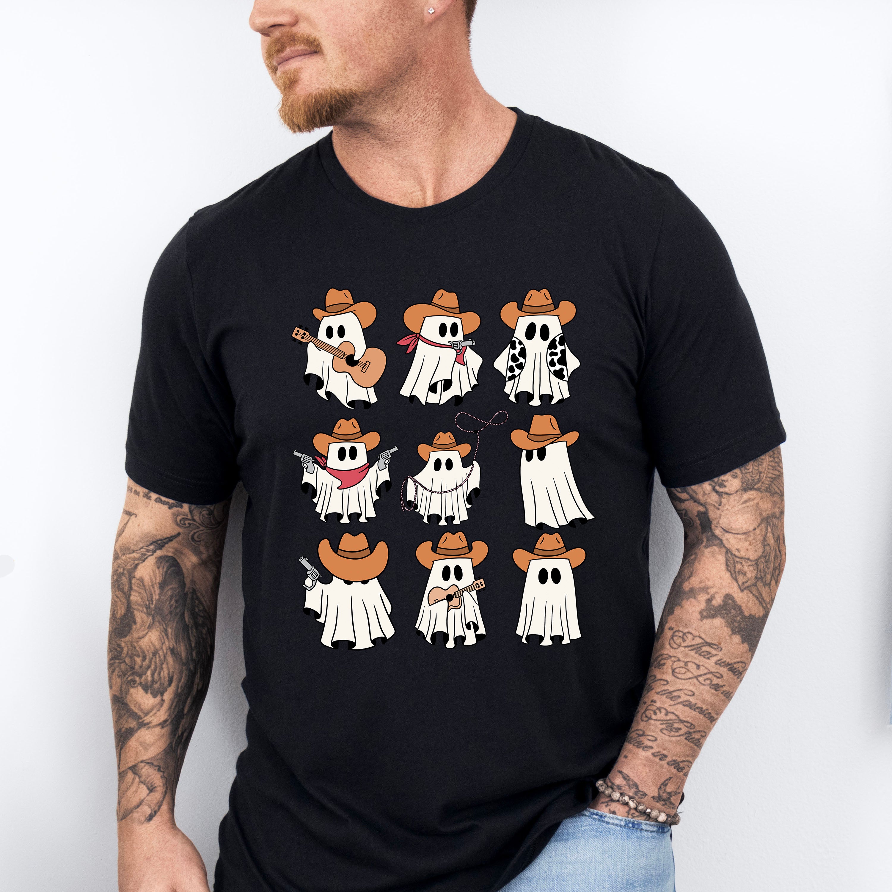 Cowboy Ghost - Halloween Unisex Crewneck T-Shirt Sweatshirt Hoodie