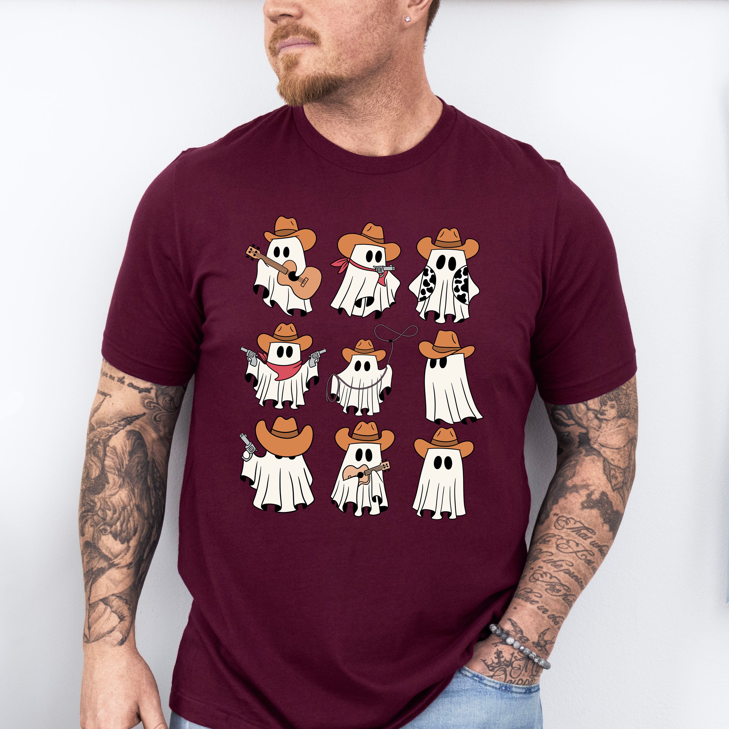 Cowboy Ghost - Halloween Unisex Crewneck T-Shirt Sweatshirt Hoodie