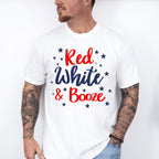 Red, White & Booze , 4th of July Theme T-shirt, Hoodie, Sweatshirt