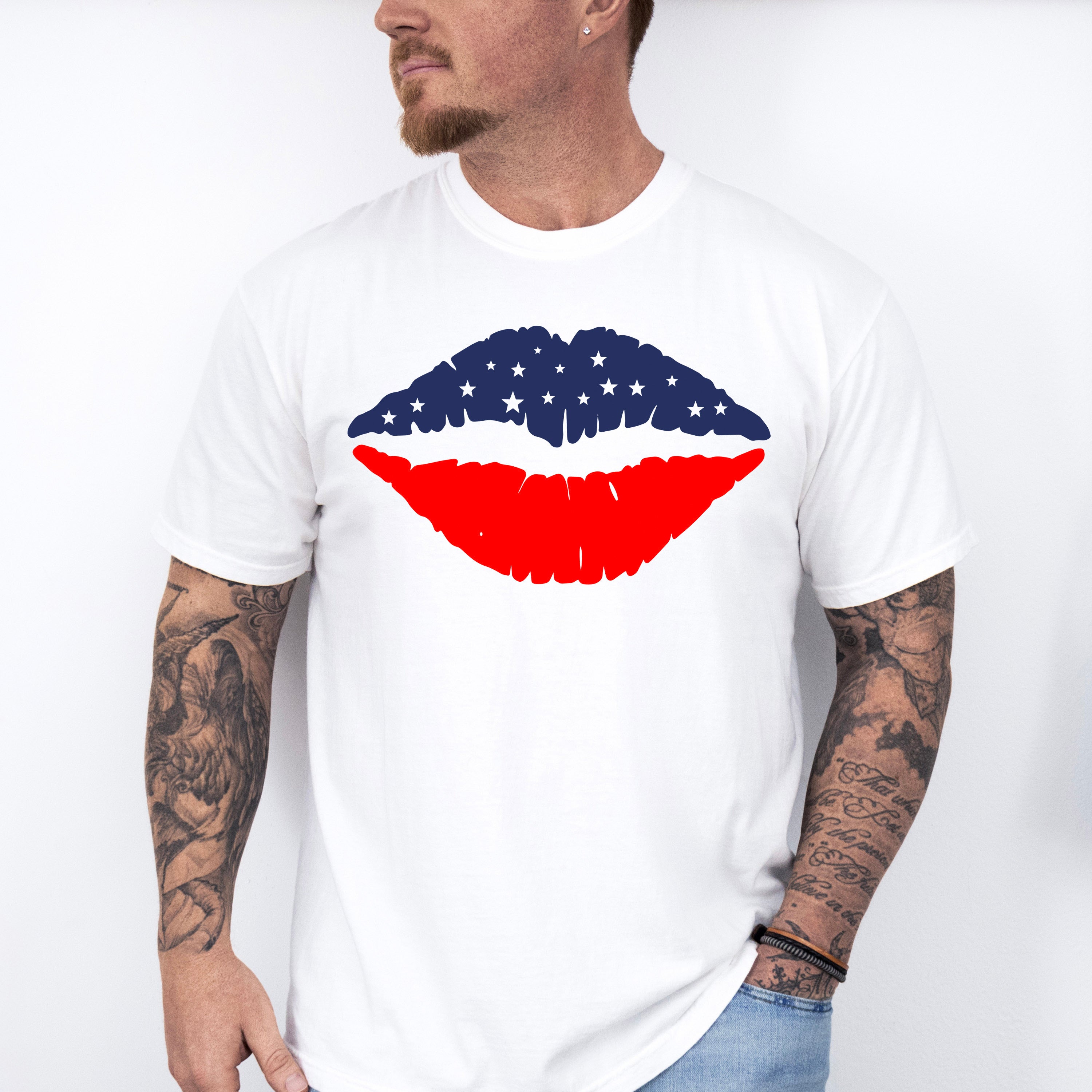 USA Lips, 4th of July Theme T-shirt, Hoodie, Sweatshirt