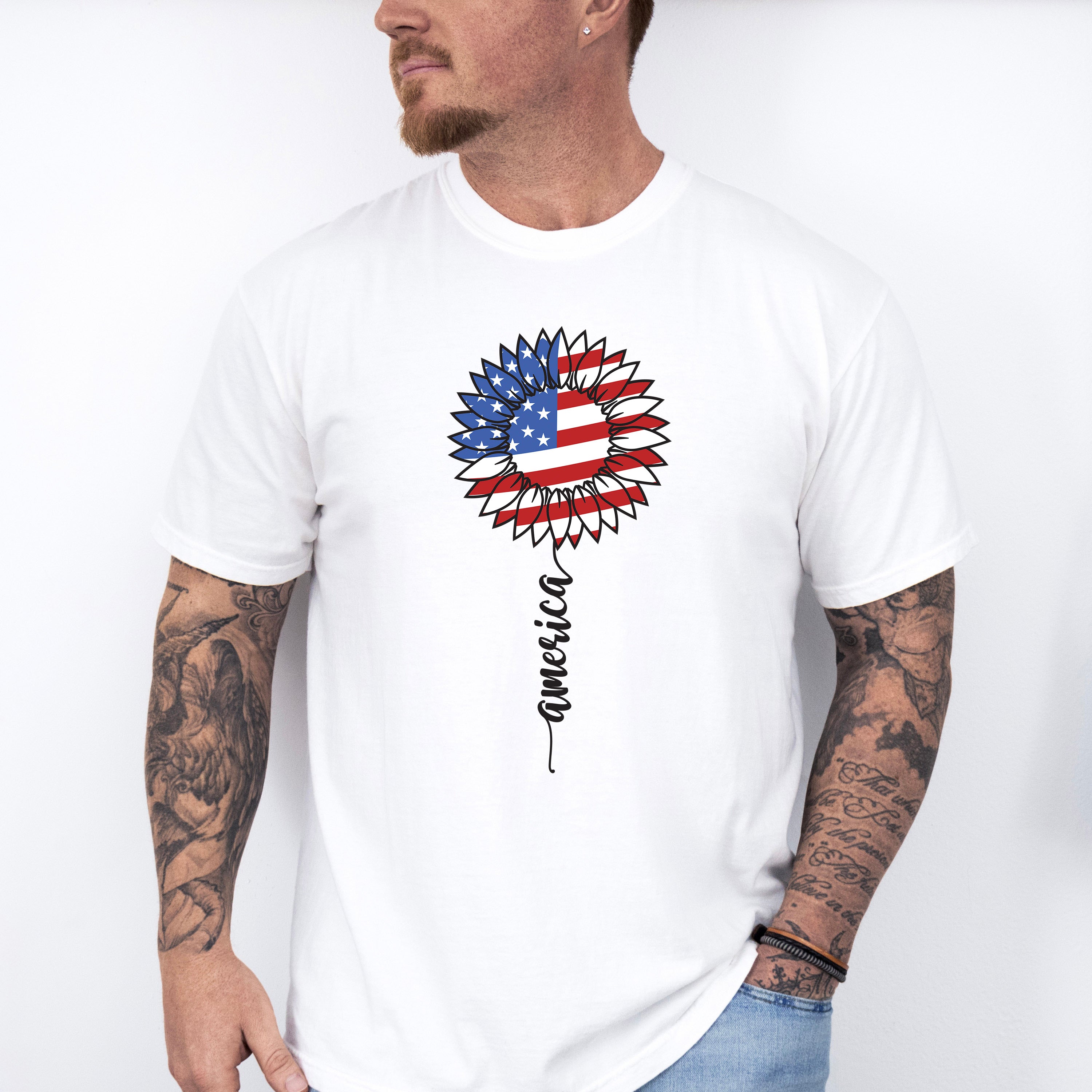 america sunflower, 4th of July Theme T-shirt, Hoodie, Sweatshirt