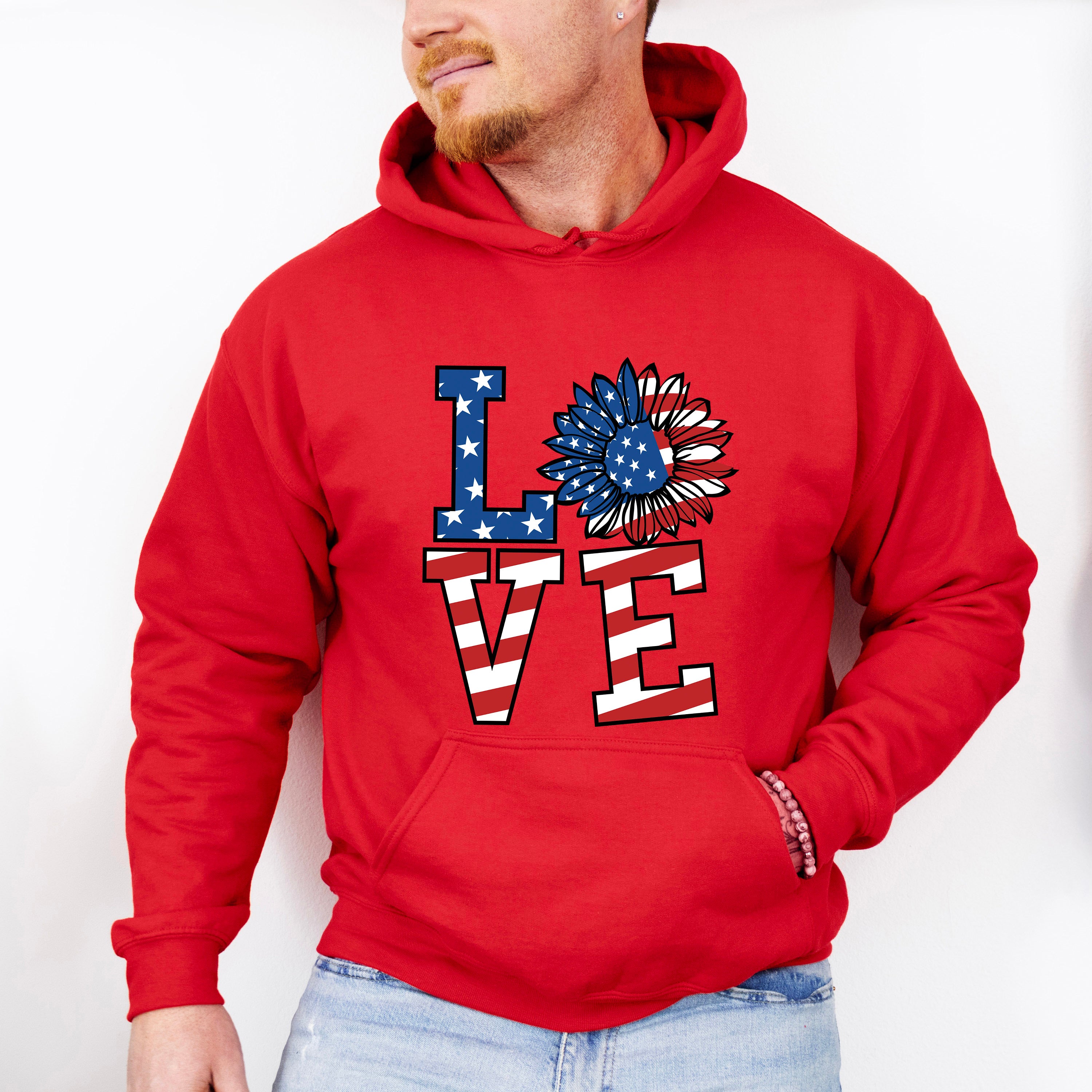 LOVE , 4th of July Theme T-shirt, Hoodie, Sweatshirt