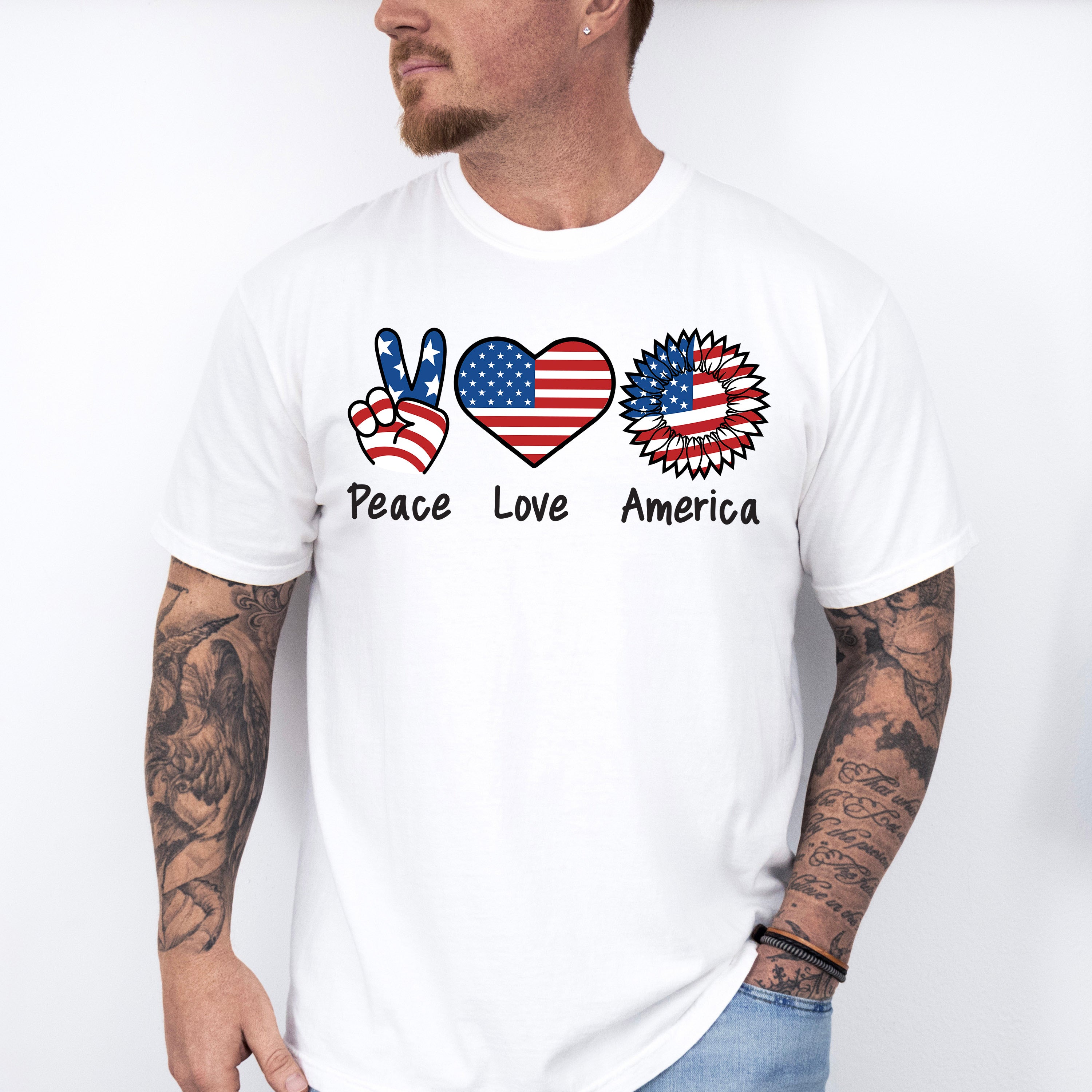 Peace, Love, USA , 4th of July Theme T-shirt, Hoodie, Sweatshirt
