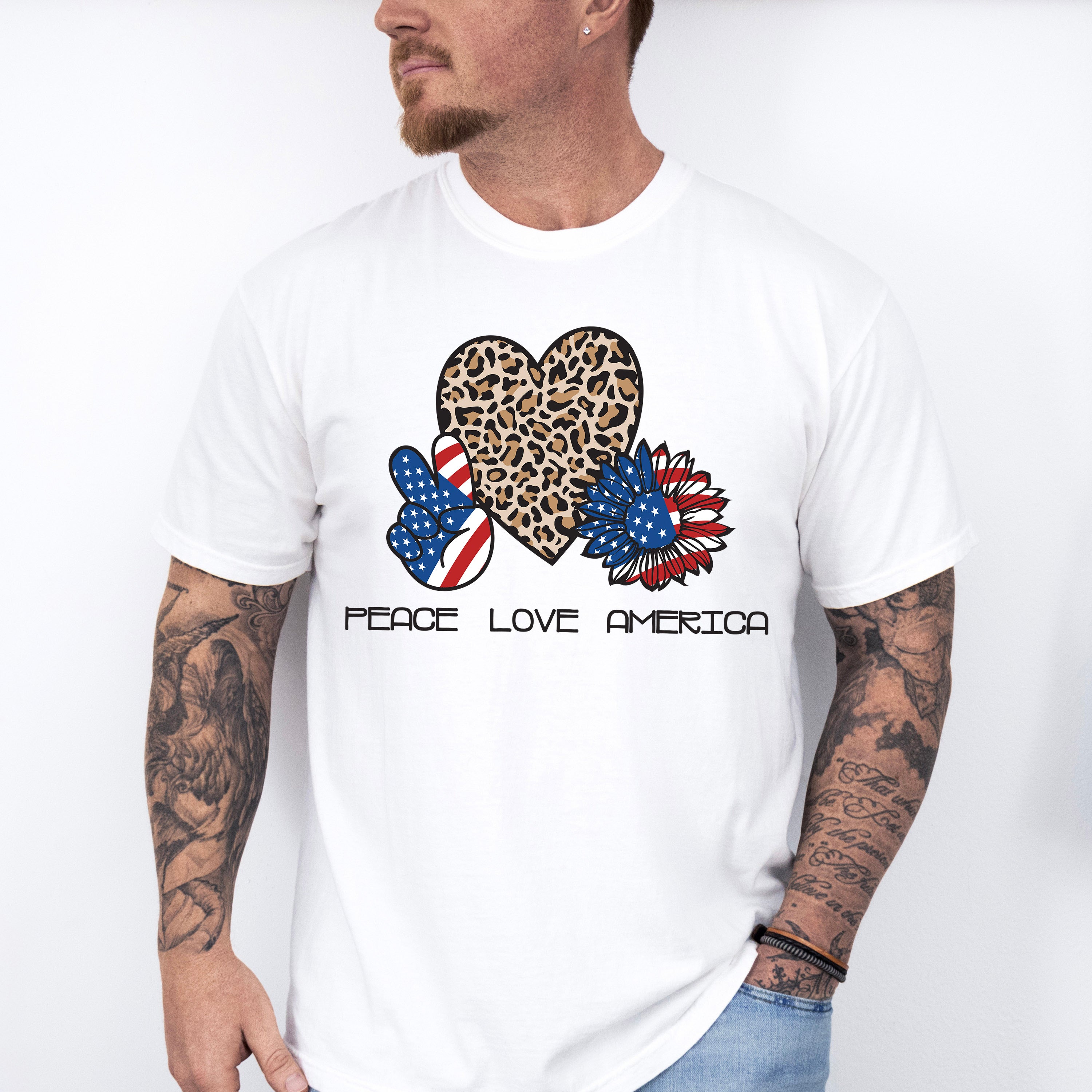 Peace, Love, America , 4th of July Theme T-shirt, Hoodie, Sweatshirt