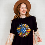 Sunflower USA Flag , 4th of July Theme T-shirt, Hoodie, Sweatshirt