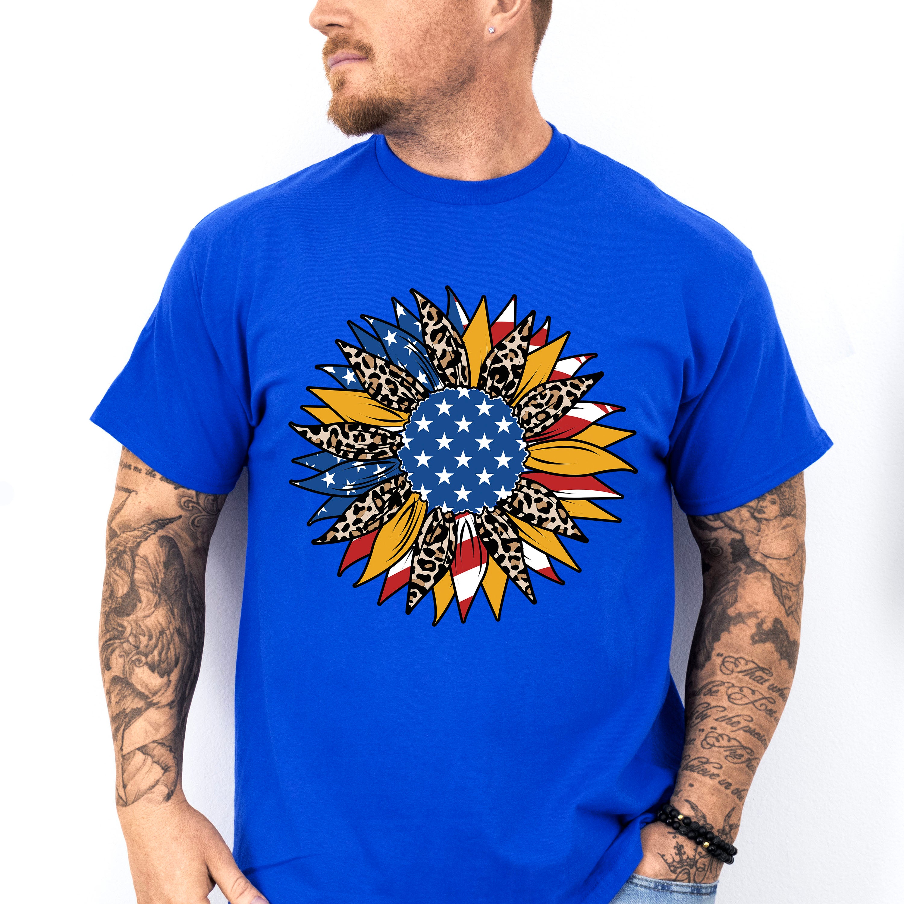 Sunflower USA Flag , 4th of July Theme T-shirt, Hoodie, Sweatshirt