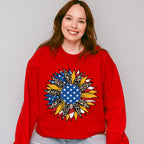 Sunflower USA Flag , 4th of July Theme T-shirt, Hoodie, Sweatshirt