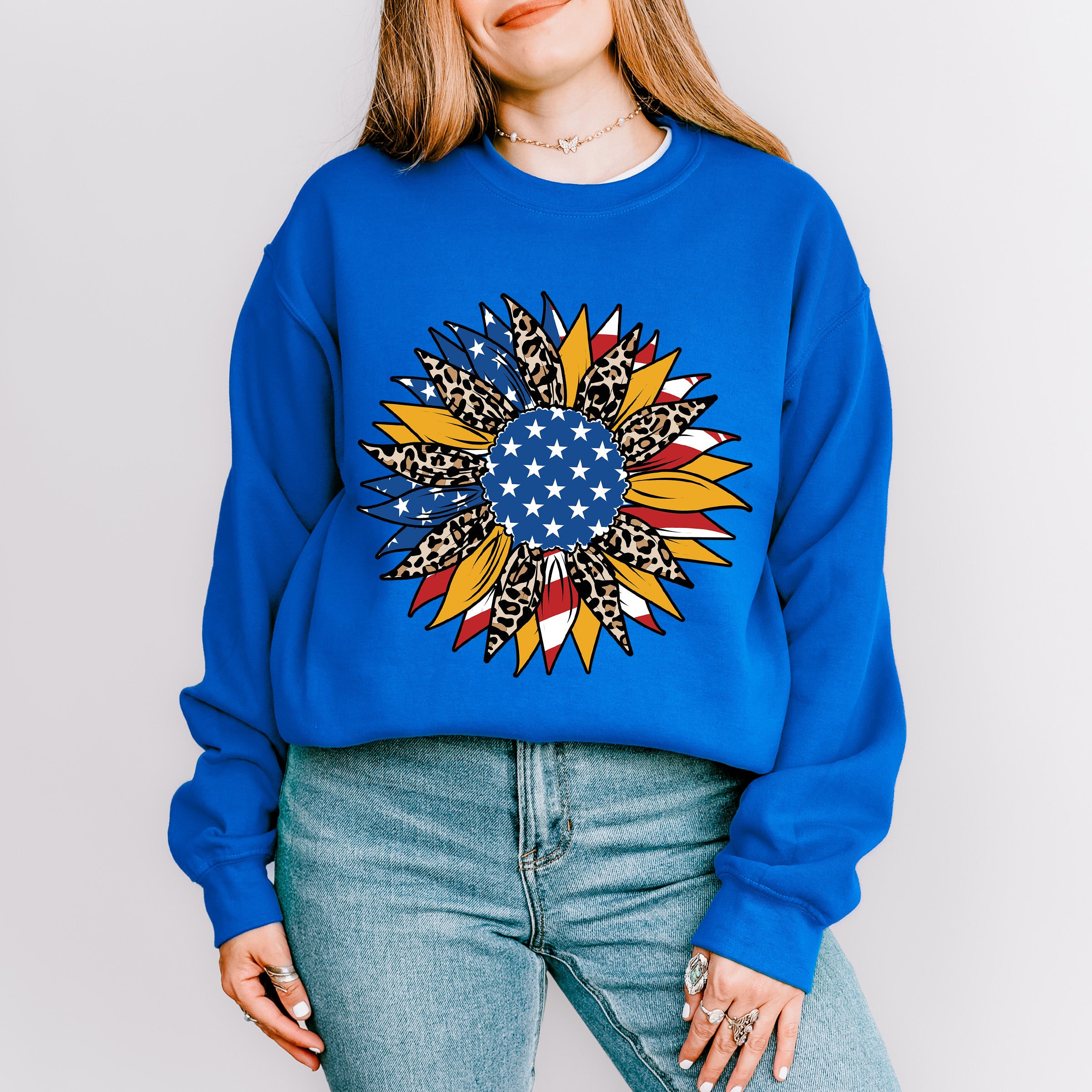 Sunflower USA Flag , 4th of July Theme T-shirt, Hoodie, Sweatshirt