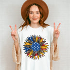 Sunflower USA Flag , 4th of July Theme T-shirt, Hoodie, Sweatshirt