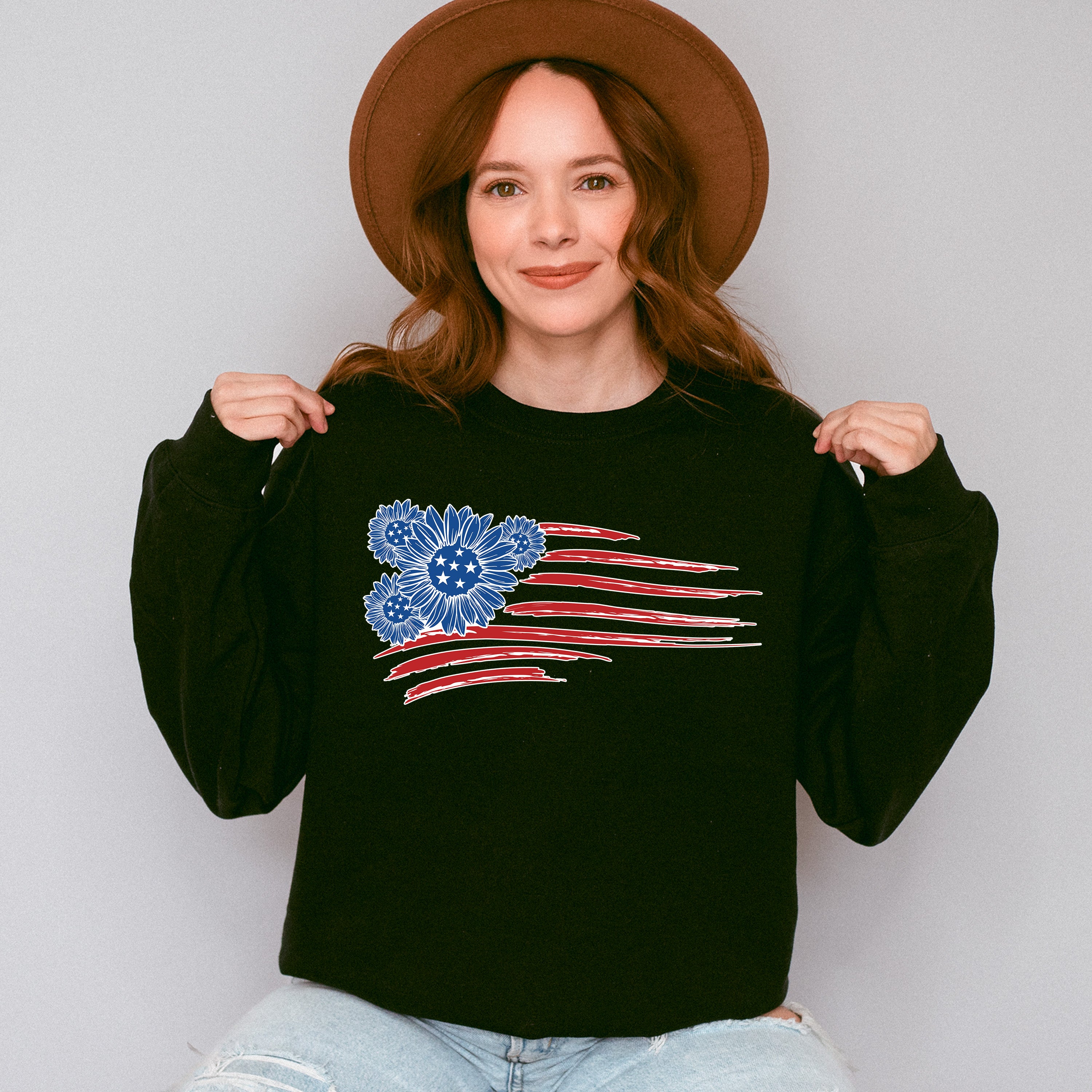 Sunflower America Flag , 4th of July Theme T-shirt, Hoodie, Sweatshirt