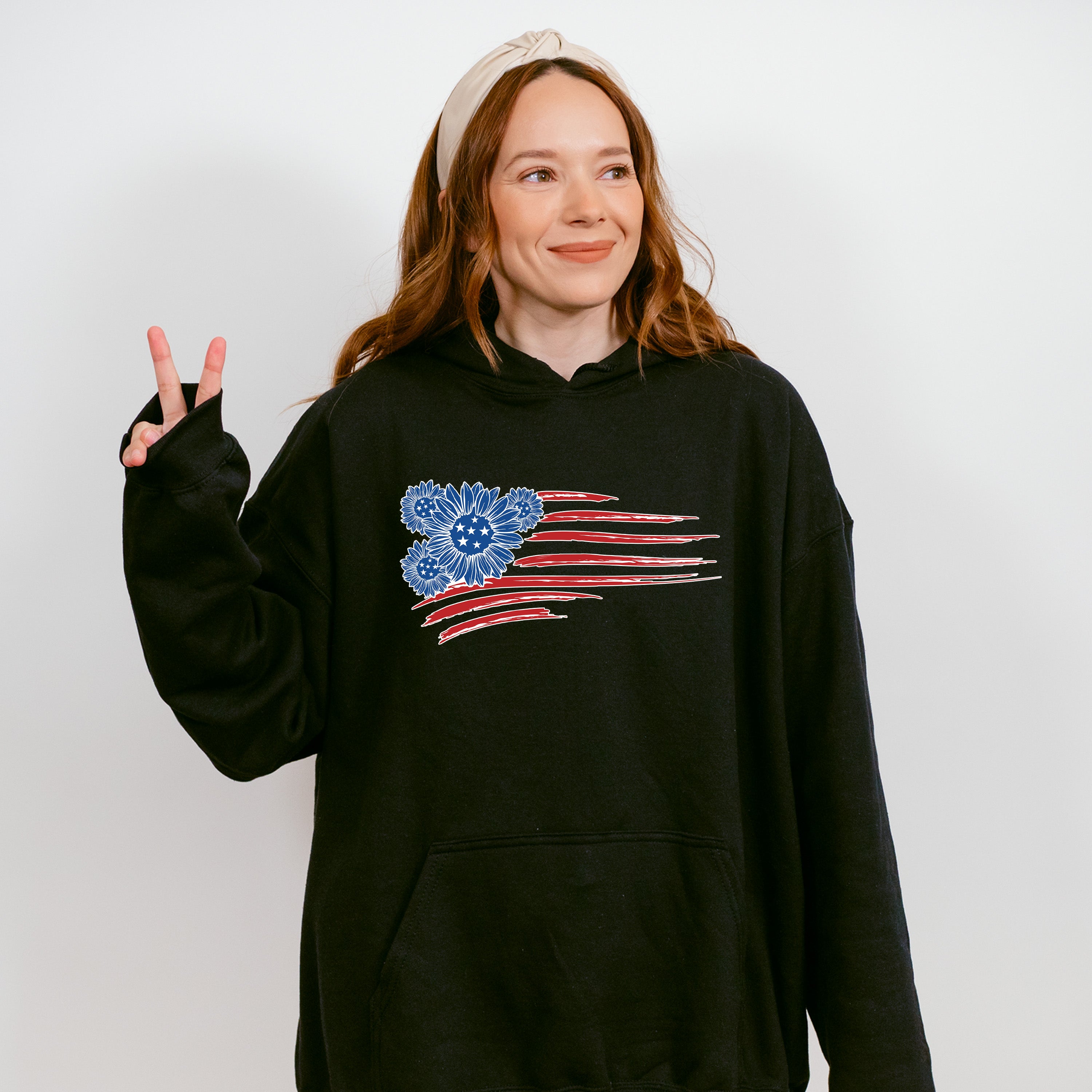 Sunflower America Flag , 4th of July Theme T-shirt, Hoodie, Sweatshirt