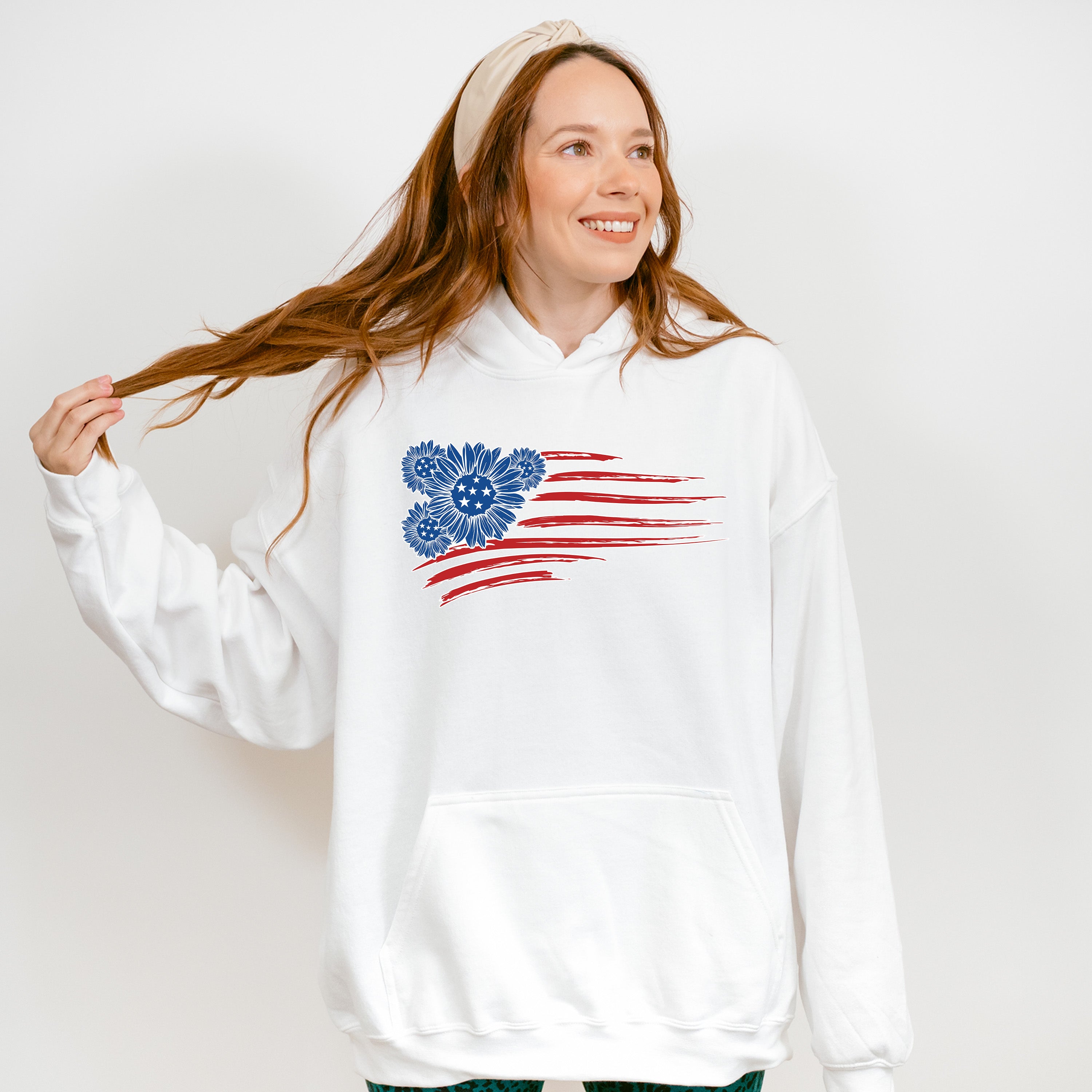 Sunflower America Flag , 4th of July Theme T-shirt, Hoodie, Sweatshirt