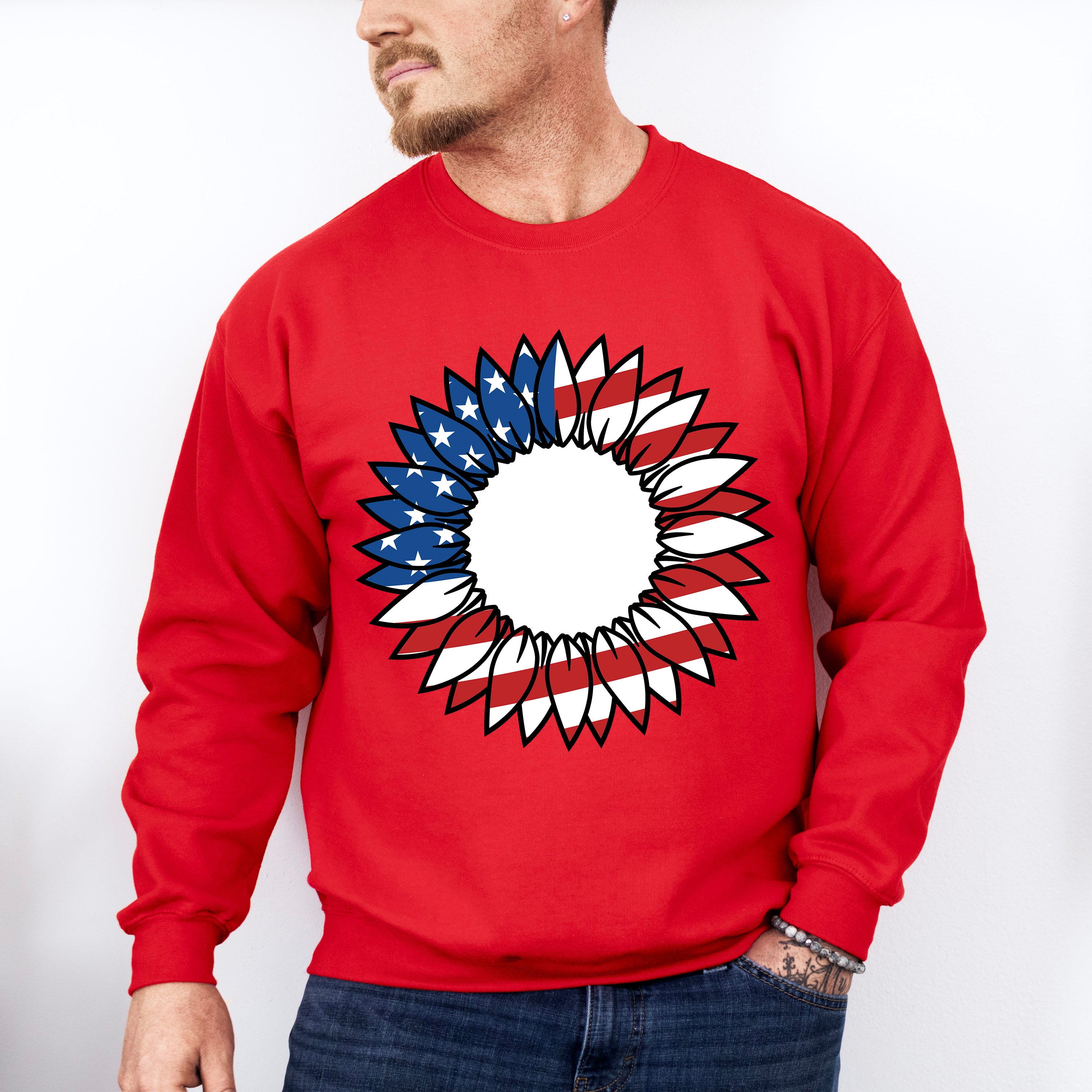 Sunflower American Flag , 4th of July Theme T-shirt, Hoodie, Sweatshirt