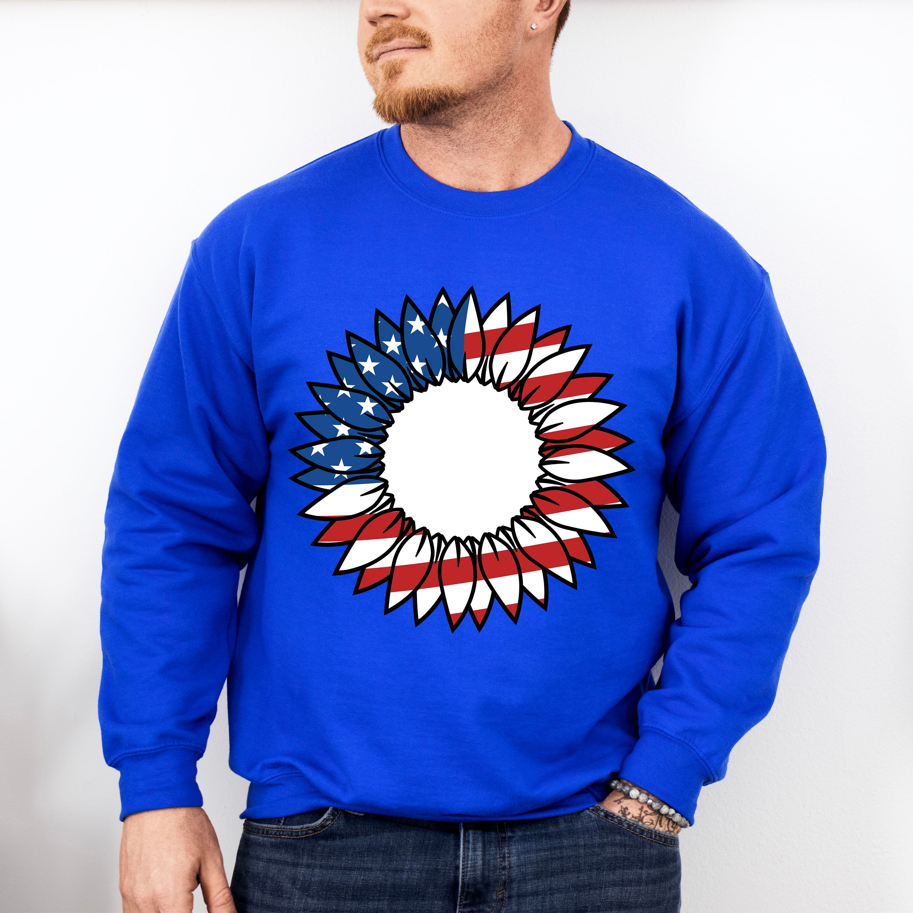 Sunflower American Flag , 4th of July Theme T-shirt, Hoodie, Sweatshirt
