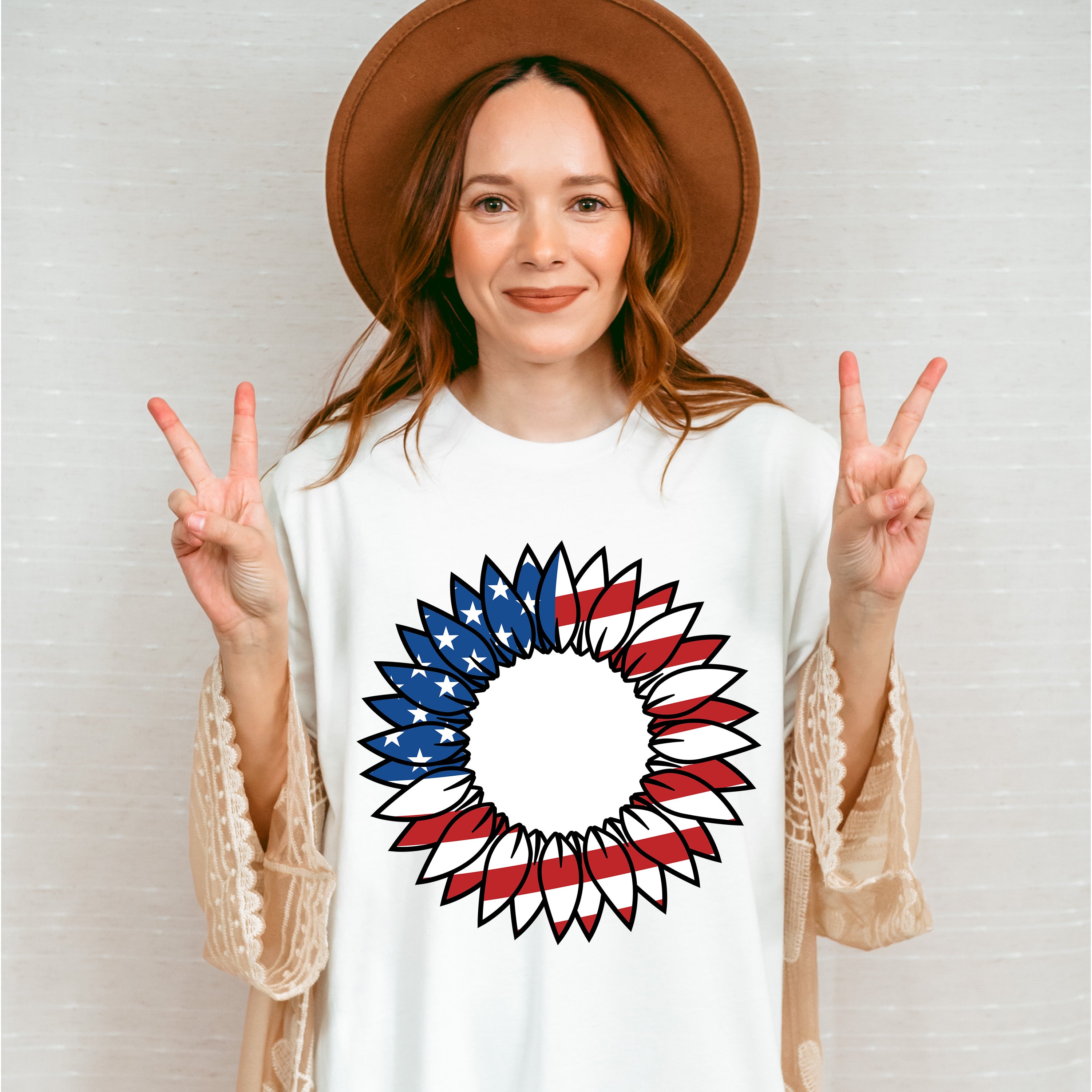 Sunflower American Flag , 4th of July Theme T-shirt, Hoodie, Sweatshirt