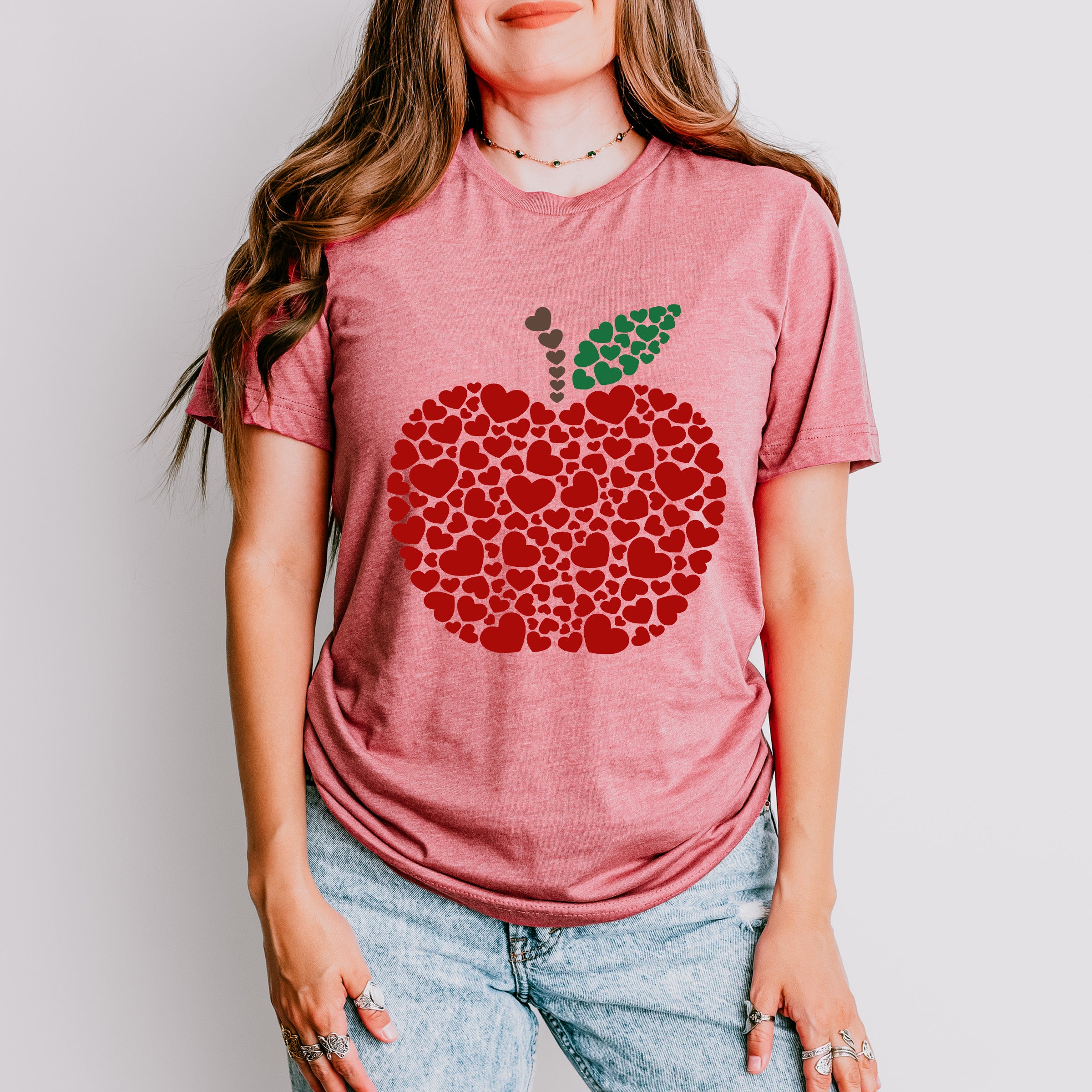 Heart Apple Valentine Theme T-shirt, Hoodie, Sweatshirt