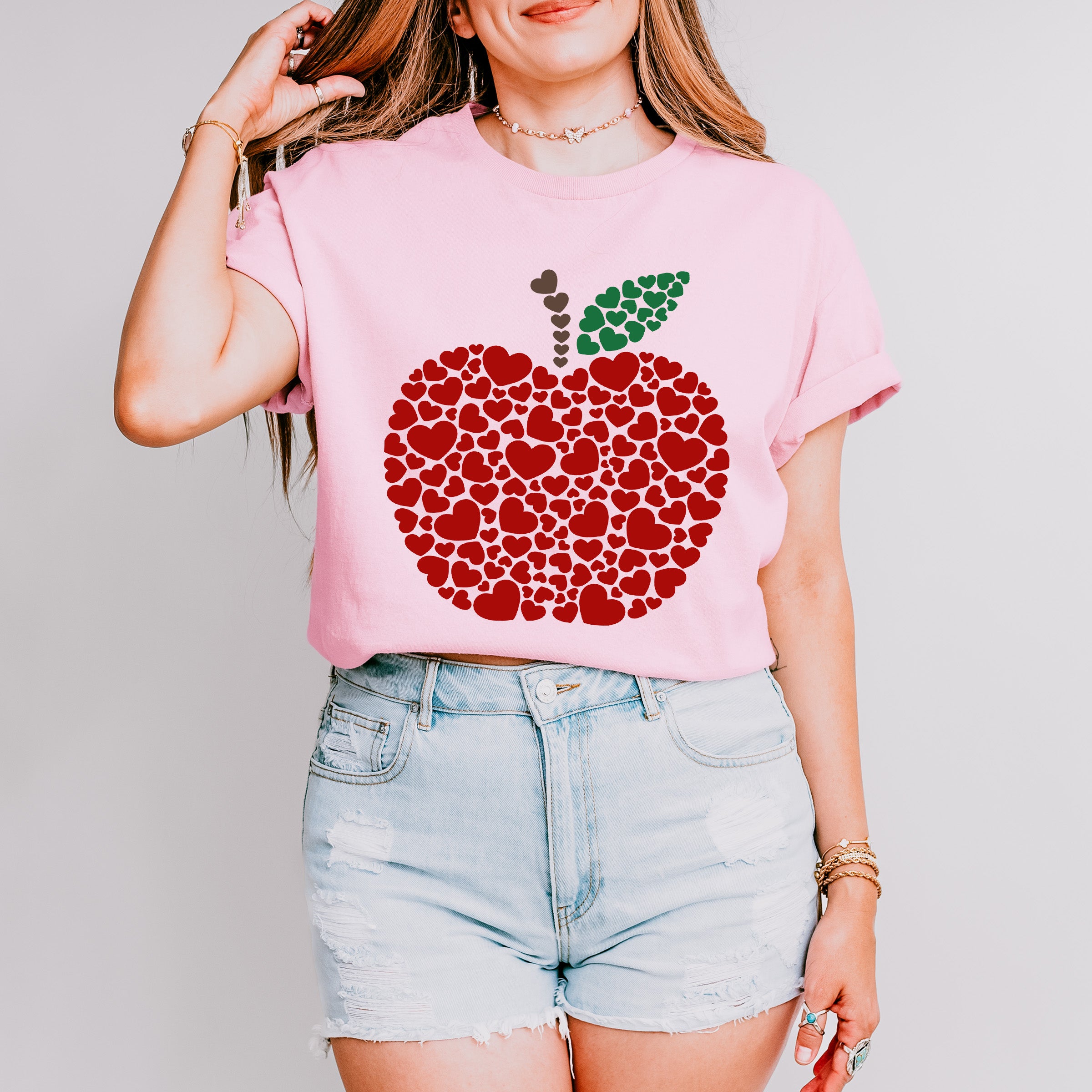 Heart Apple Valentine Theme T-shirt, Hoodie, Sweatshirt