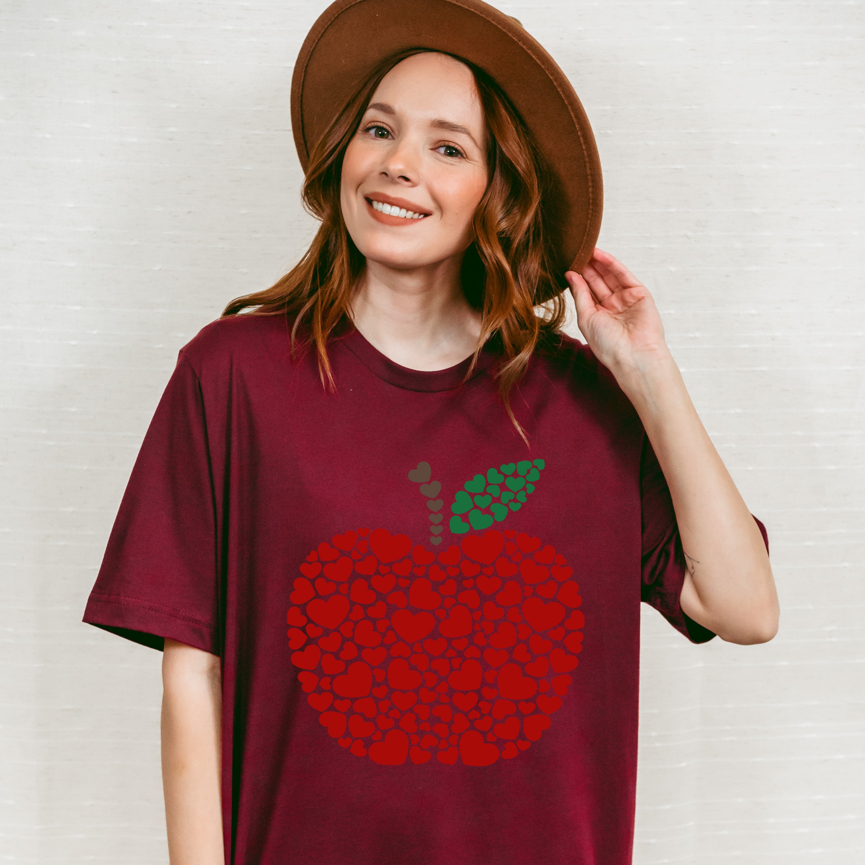 Heart Apple Valentine Theme T-shirt, Hoodie, Sweatshirt