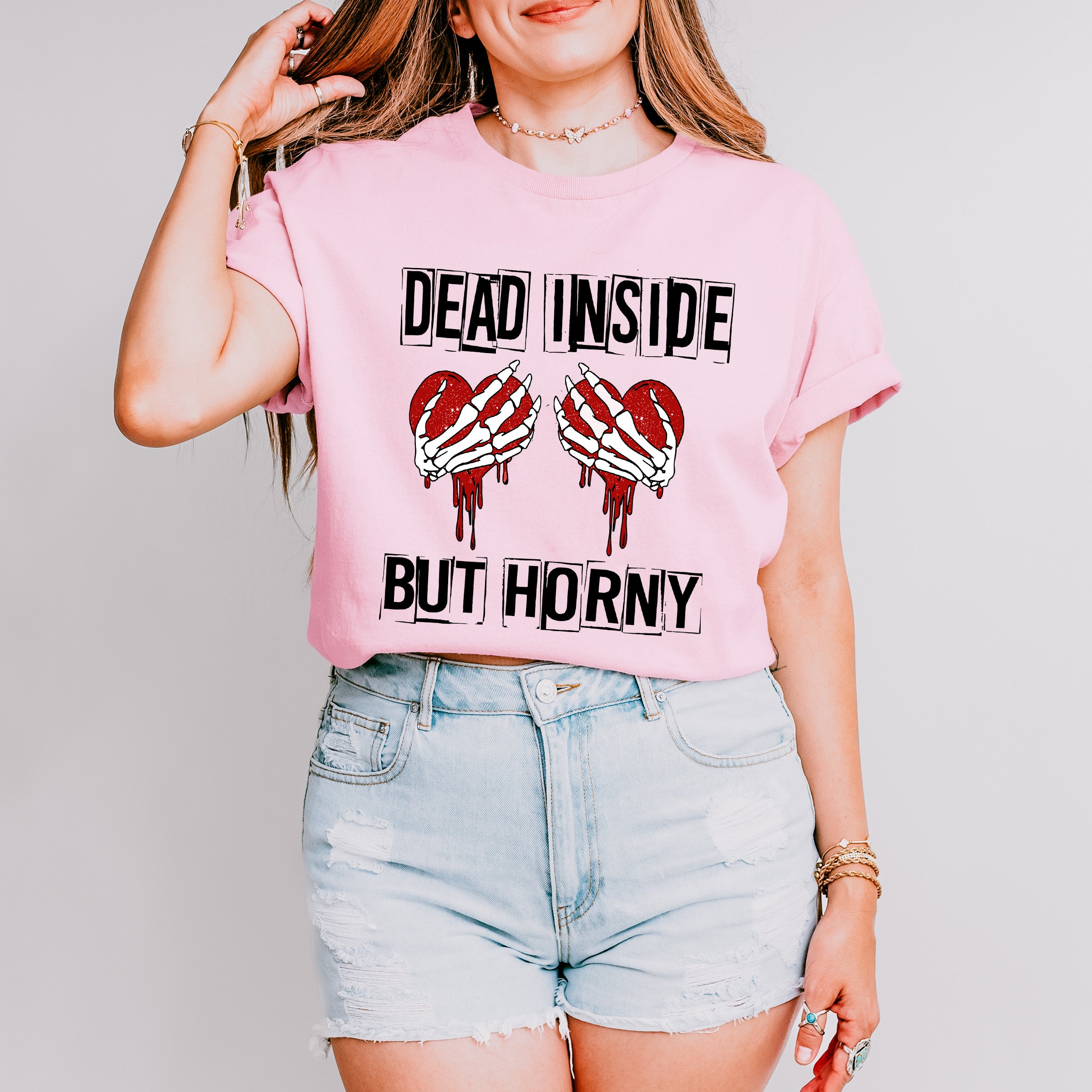 Dead Inside but Horny Valentine Theme T-shirt, Hoodie, Sweatshirt