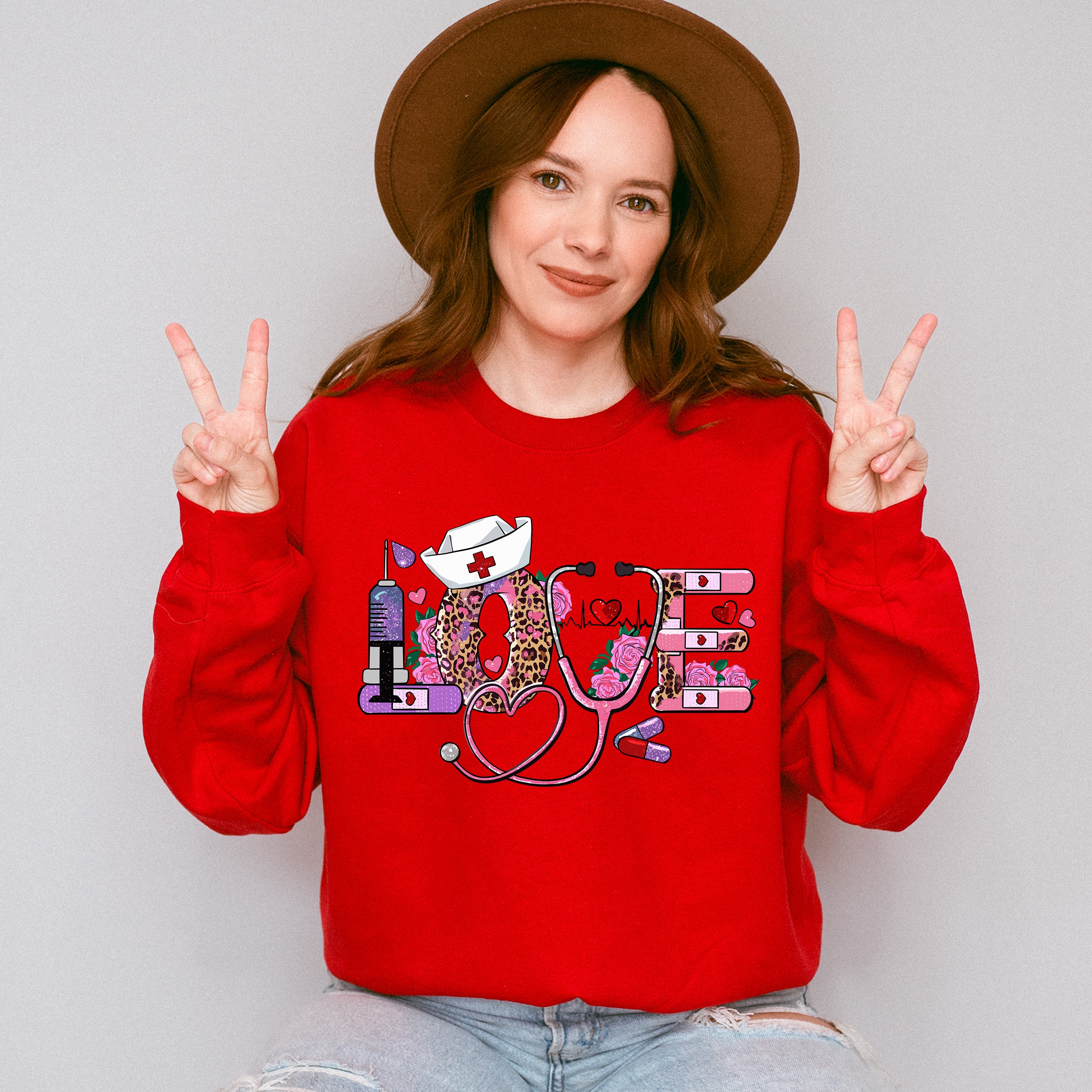 Love Nurse Valentines Theme T-shirt, Hoodie, Sweatshirt