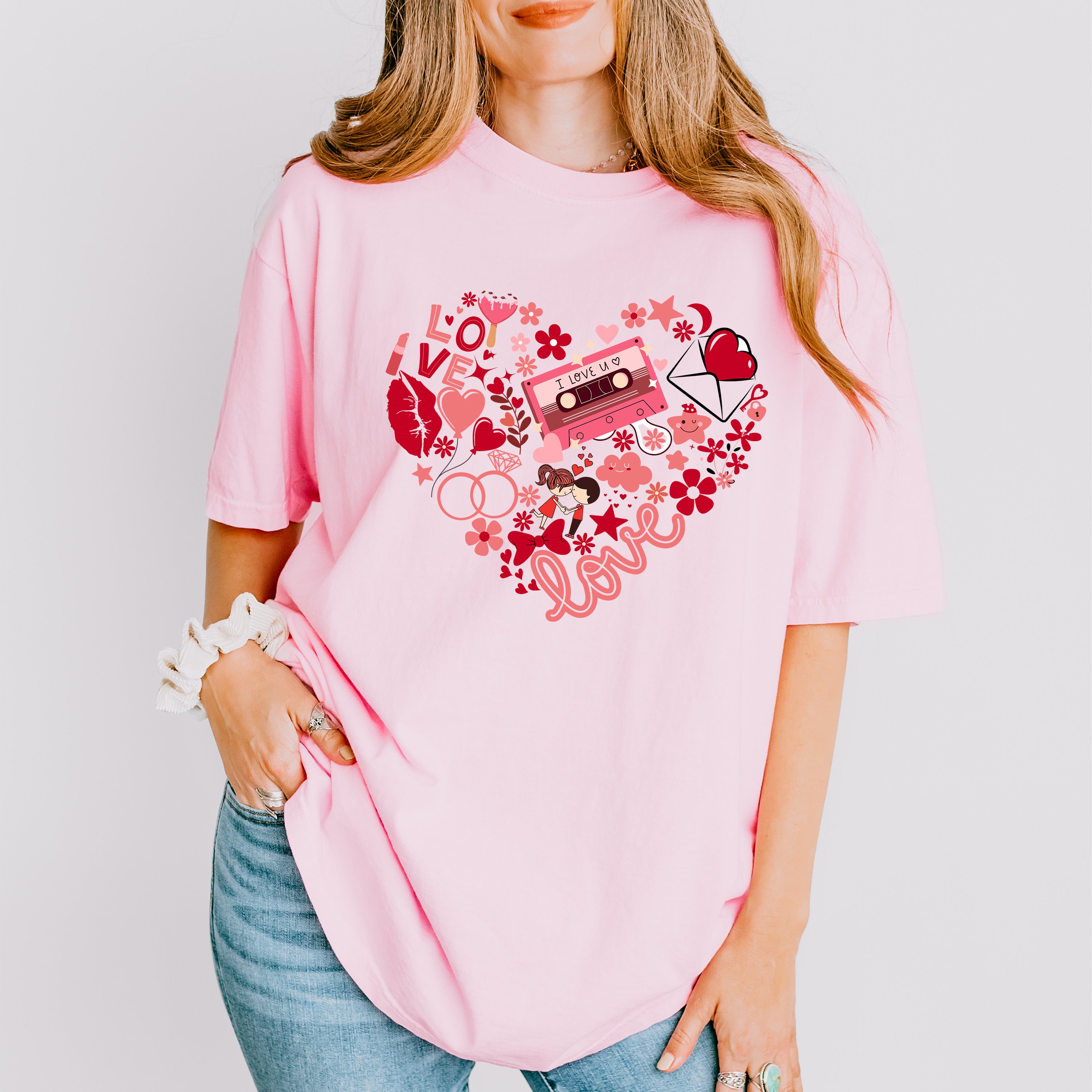Love Heart Tape Valentines Theme T-shirt, Hoodie, Sweatshirt