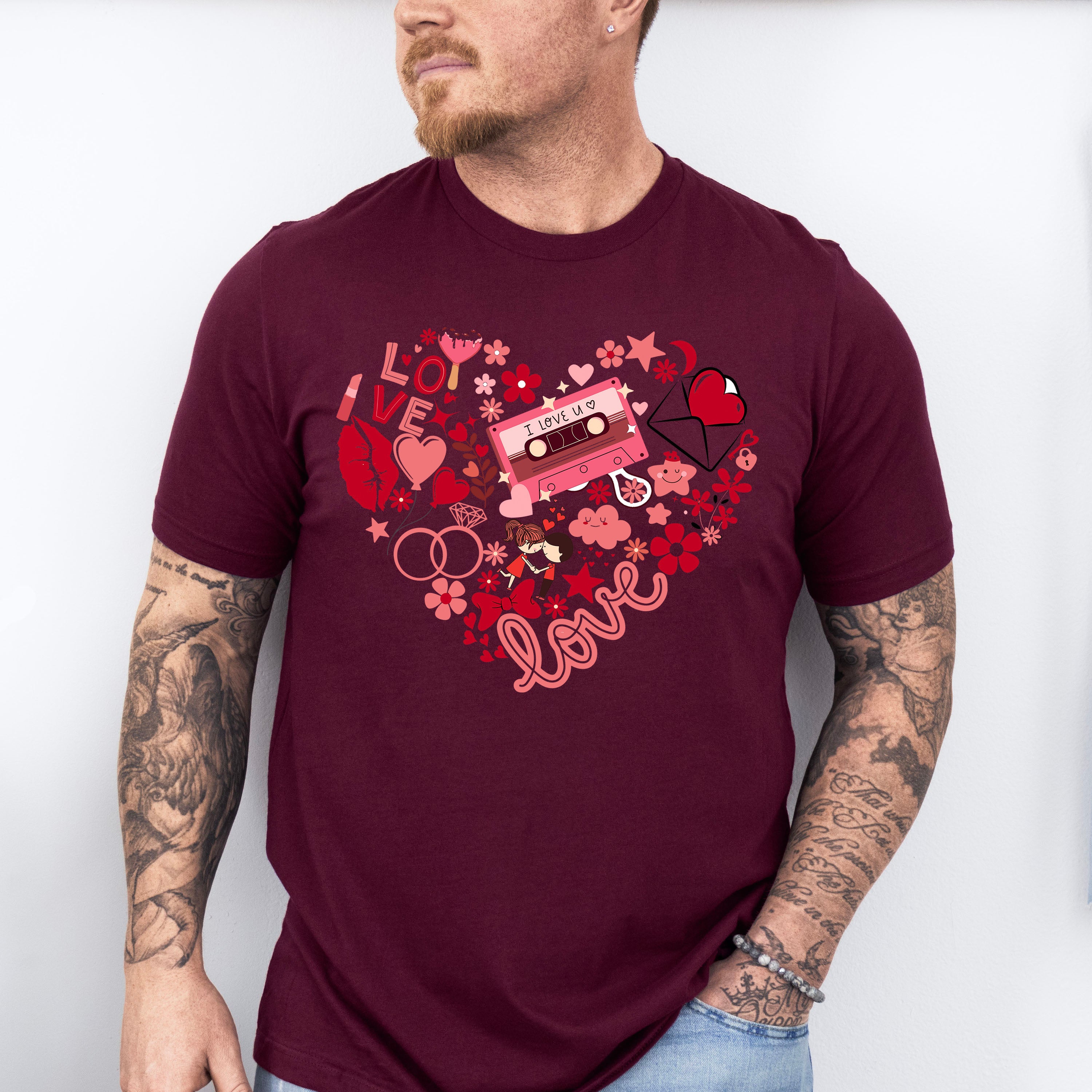 Love Heart Tape Valentines Theme T-shirt, Hoodie, Sweatshirt