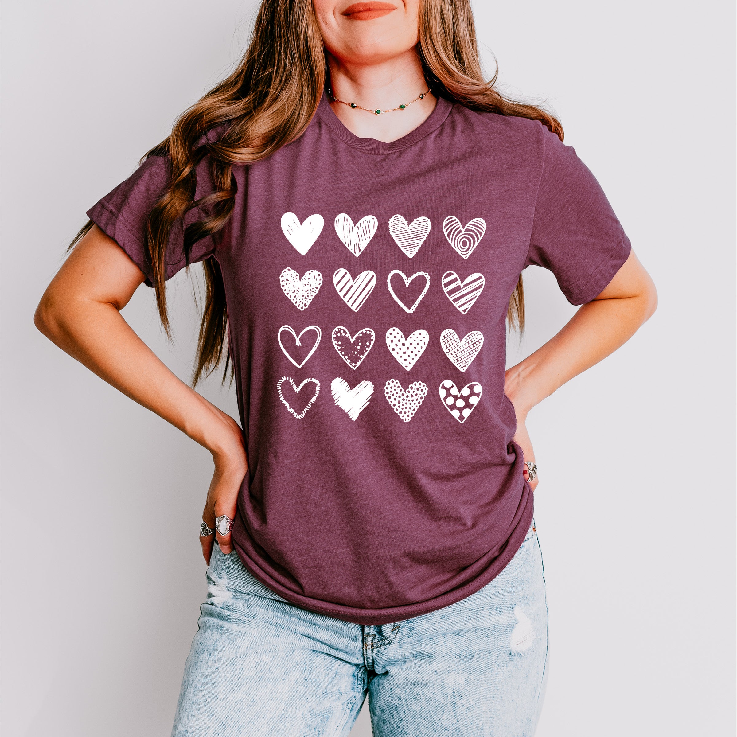 B&amp;W Hearts Valentines Theme T-shirt, Hoodie, Sweatshirt