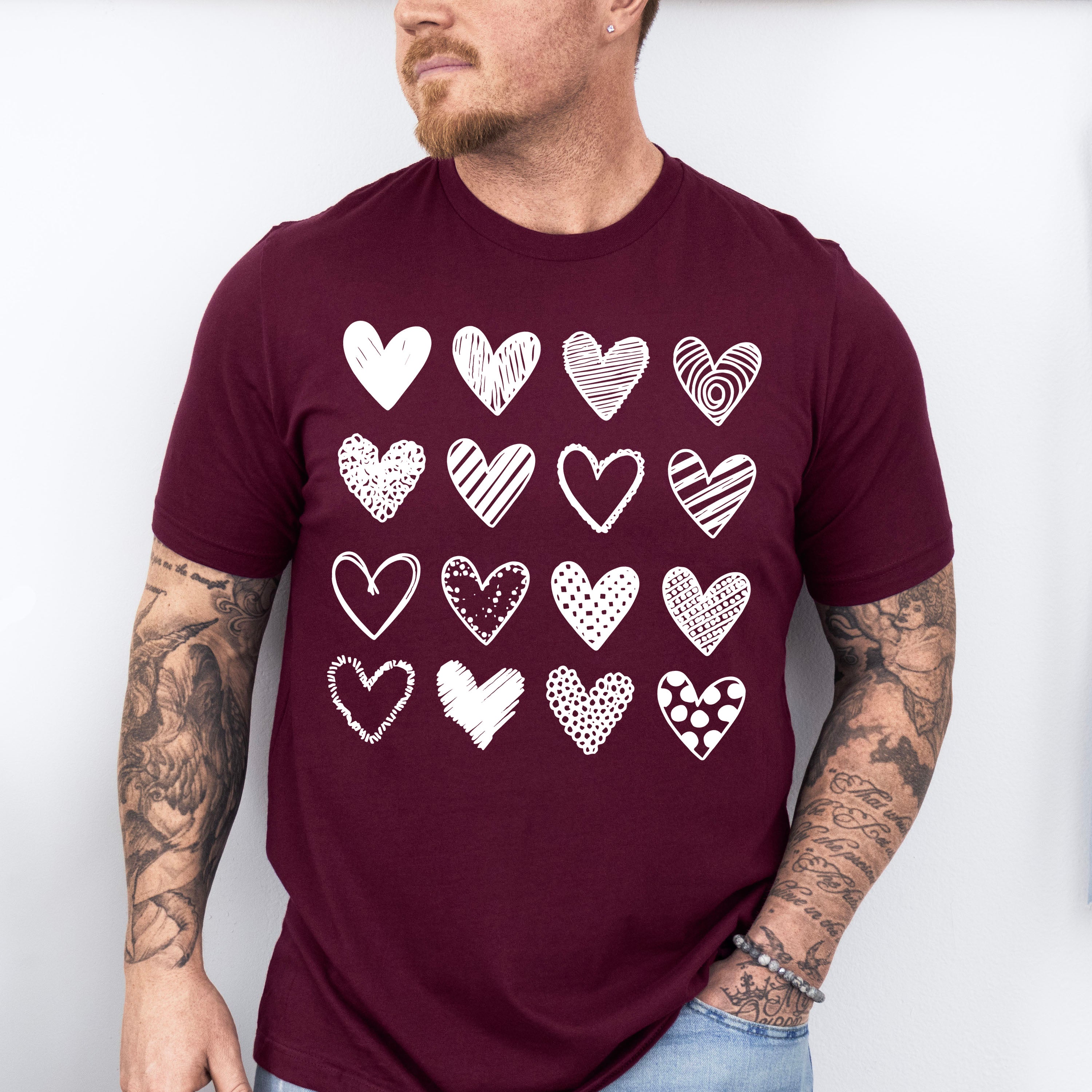 B&amp;W Hearts Valentines Theme T-shirt, Hoodie, Sweatshirt