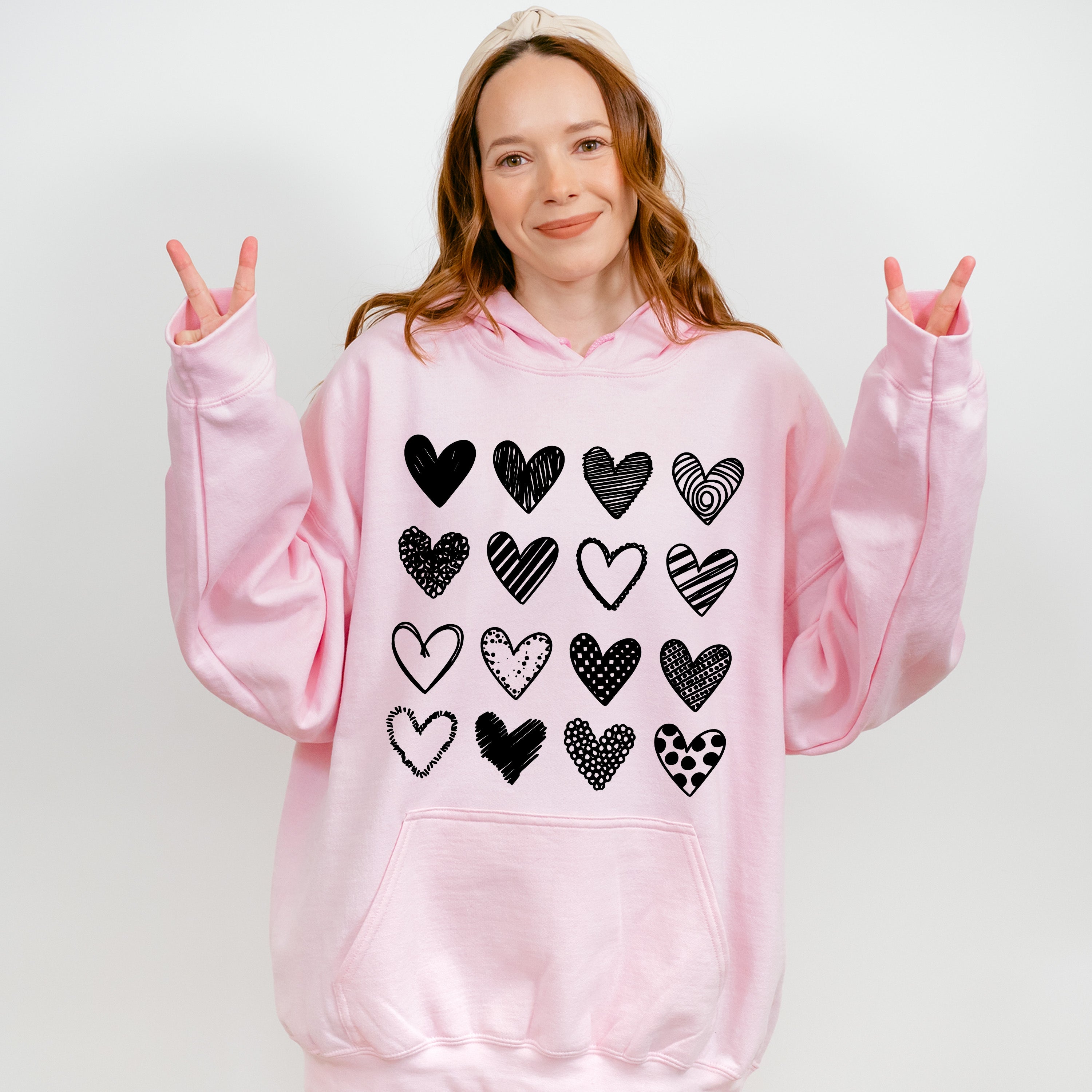 B&amp;W Hearts Valentines Theme T-shirt, Hoodie, Sweatshirt