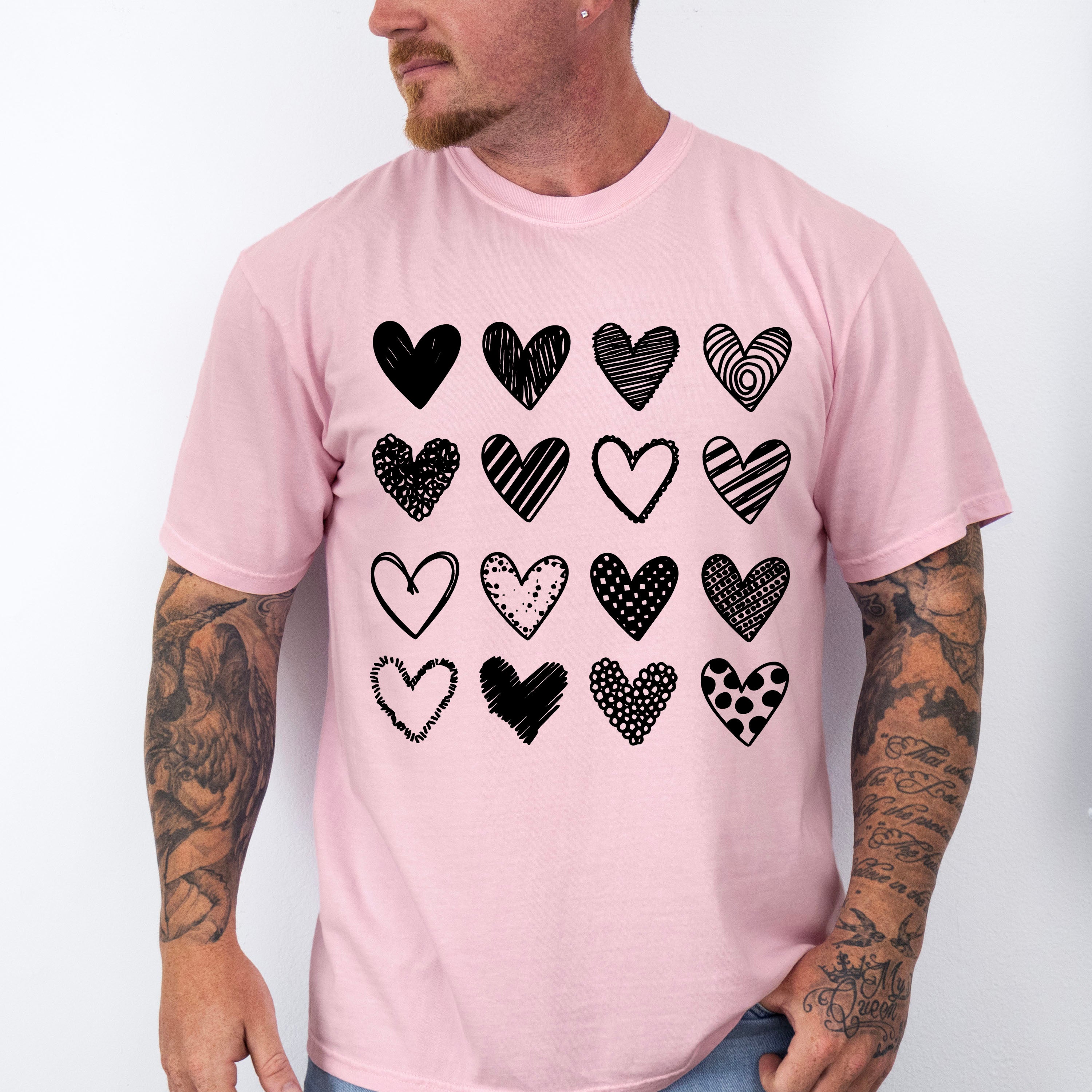 B&amp;W Hearts Valentines Theme T-shirt, Hoodie, Sweatshirt