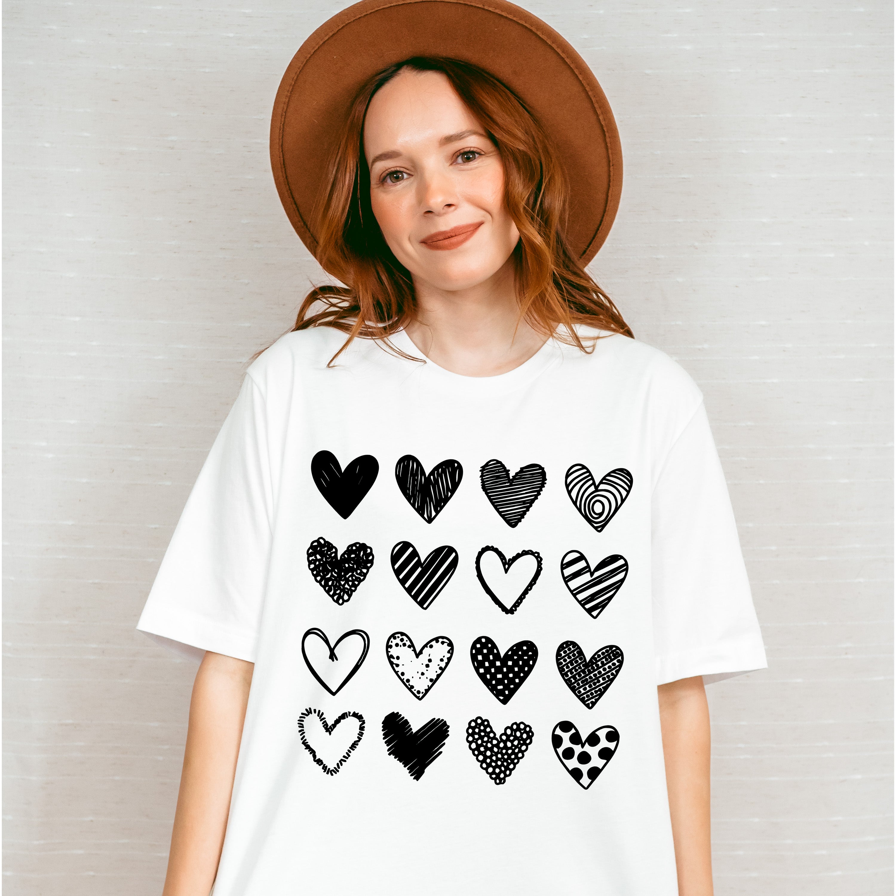 B&amp;W Hearts Valentines Theme T-shirt, Hoodie, Sweatshirt