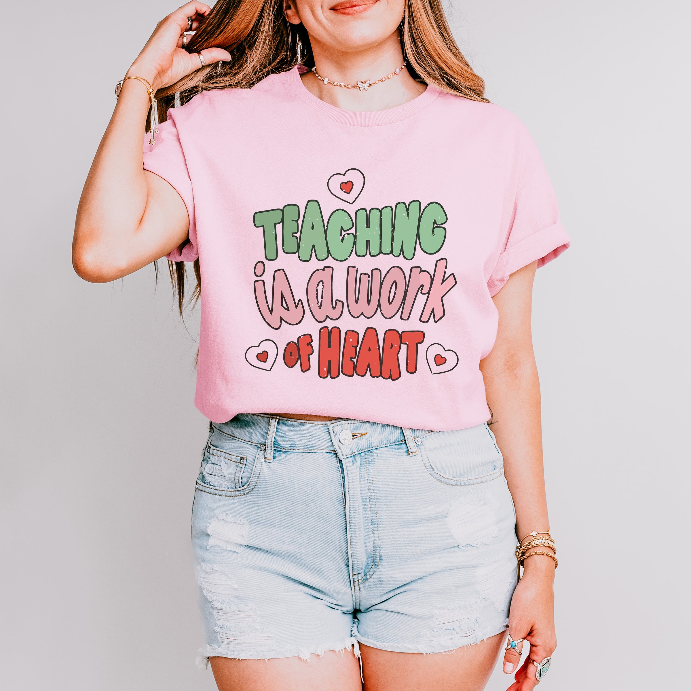 Teaching is a Work of Heart Valentines Theme T-shirt, Hoodie, Sweatshirt