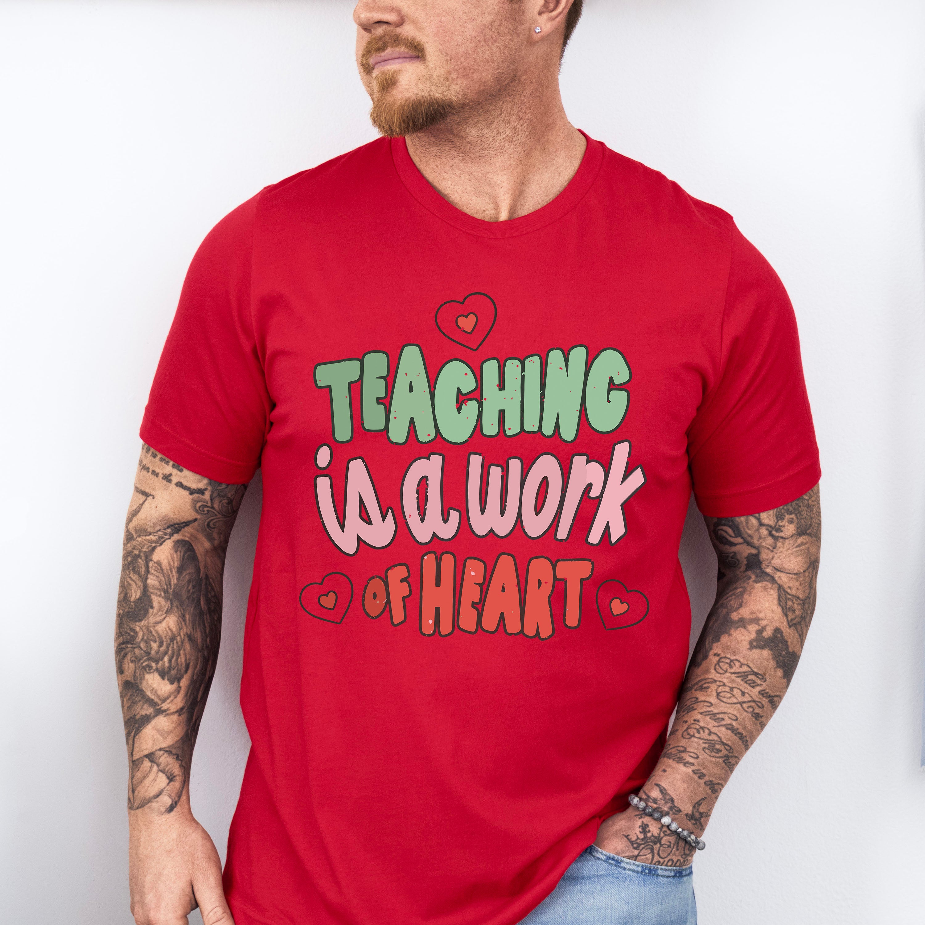 Teaching is a Work of Heart Valentines Theme T-shirt, Hoodie, Sweatshirt