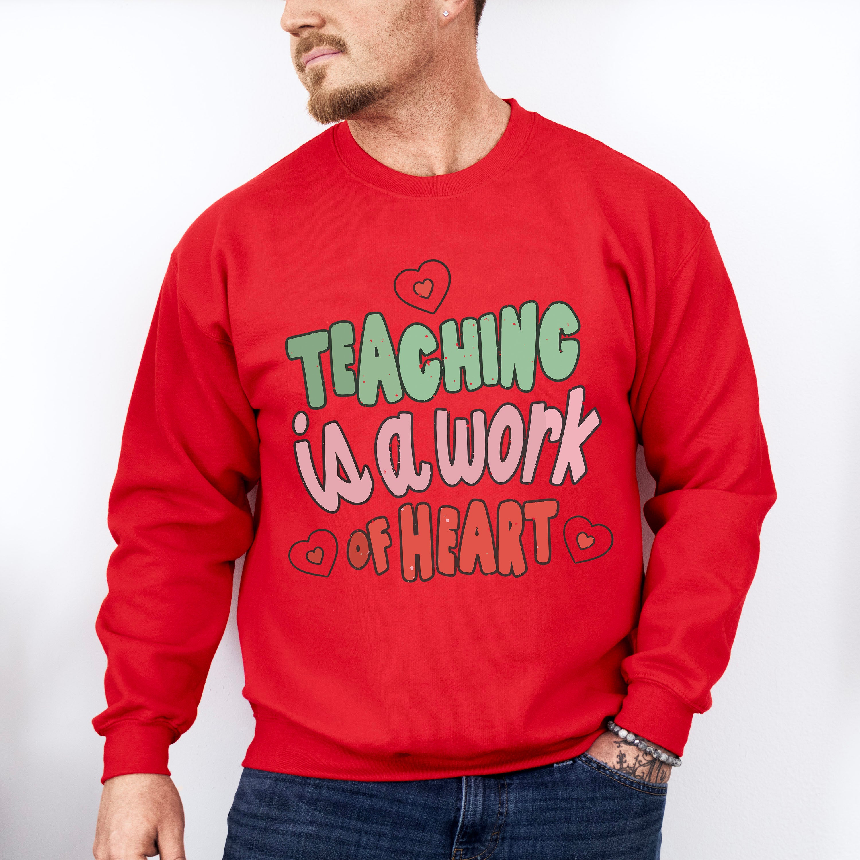 Teaching is a Work of Heart Valentines Theme T-shirt, Hoodie, Sweatshirt